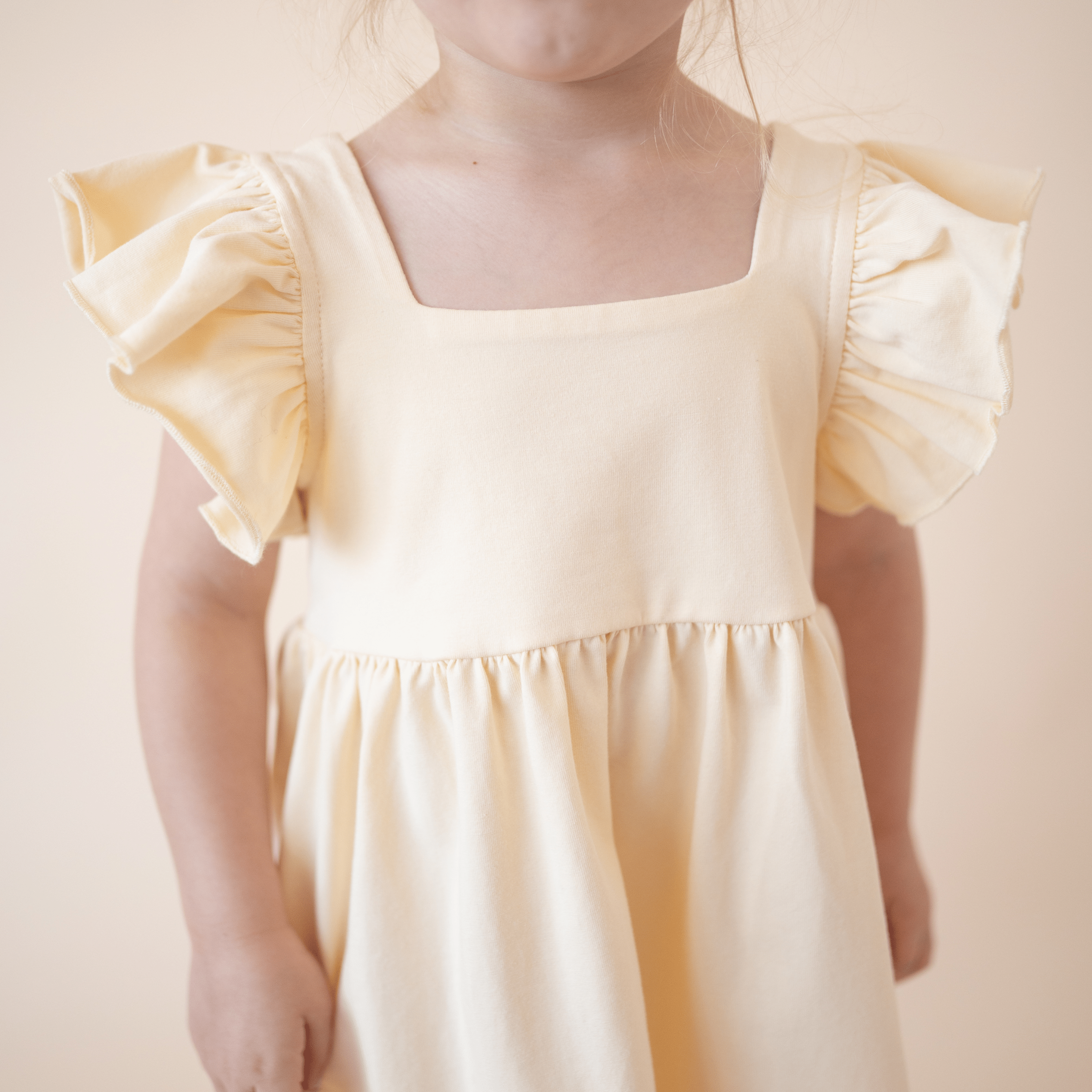Organic Cotton Flutter Dress – Lemonade Yellow