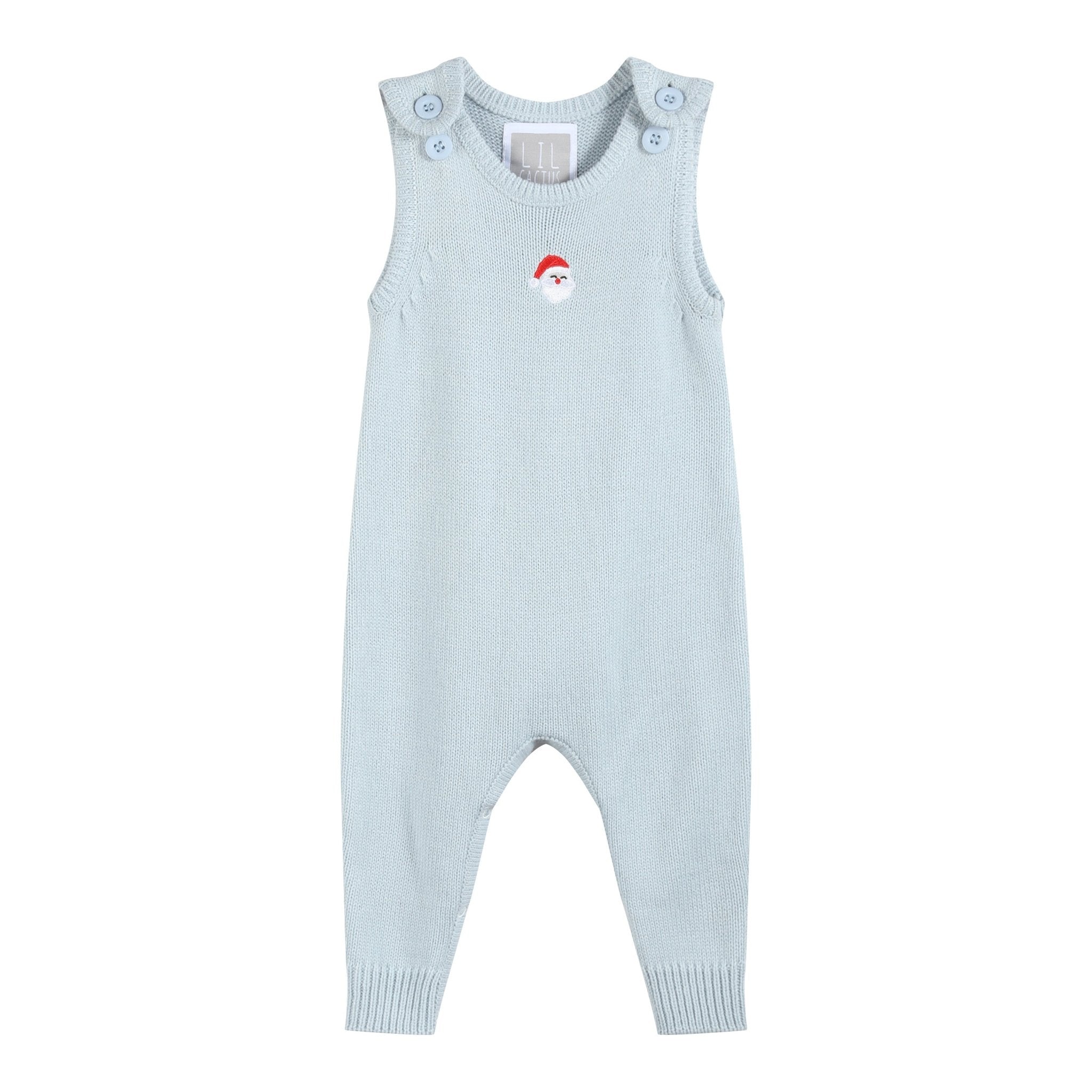 Light Blue Santa Knit Romper