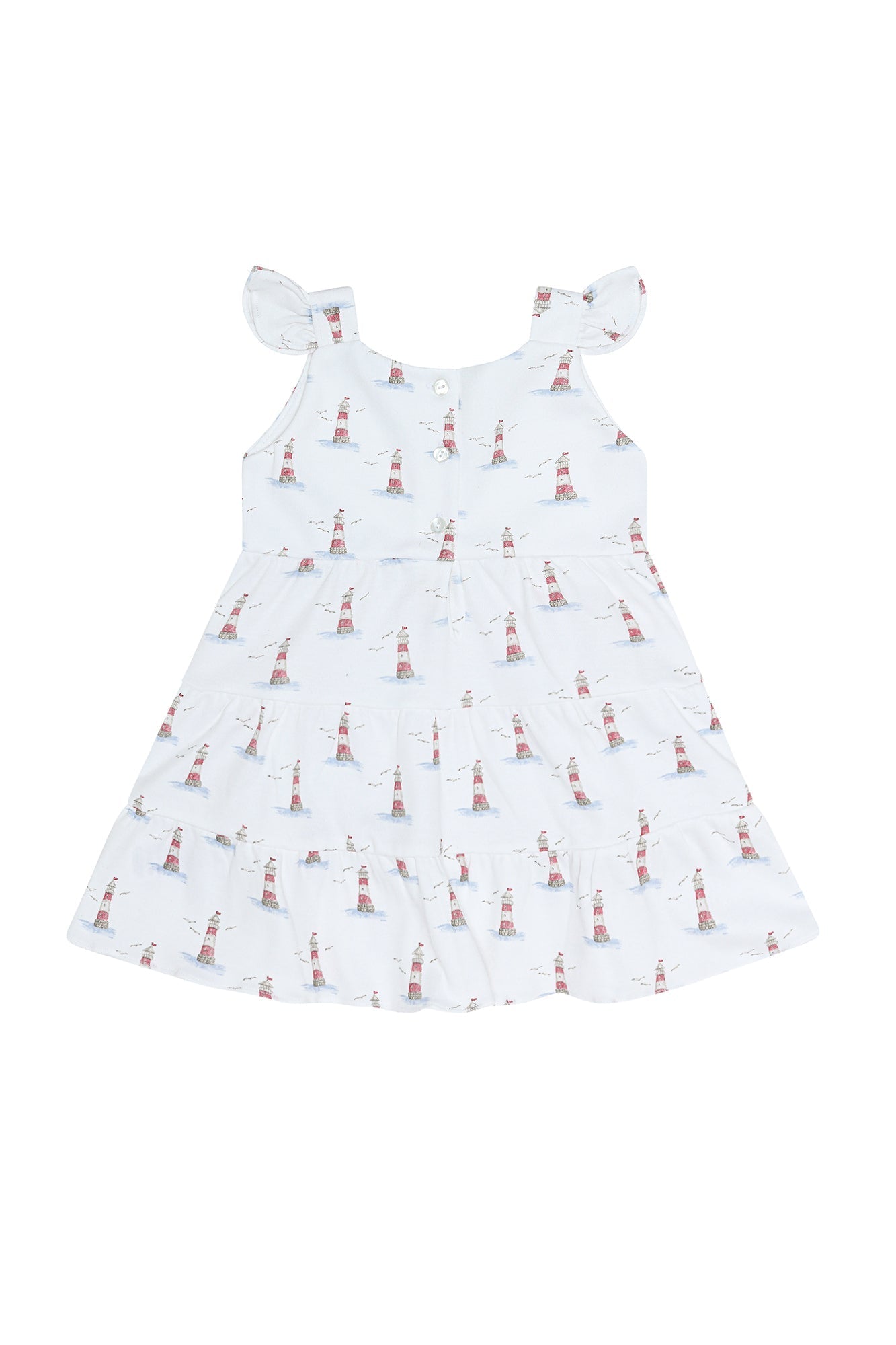 Lighthouse Print Ruffle Dress