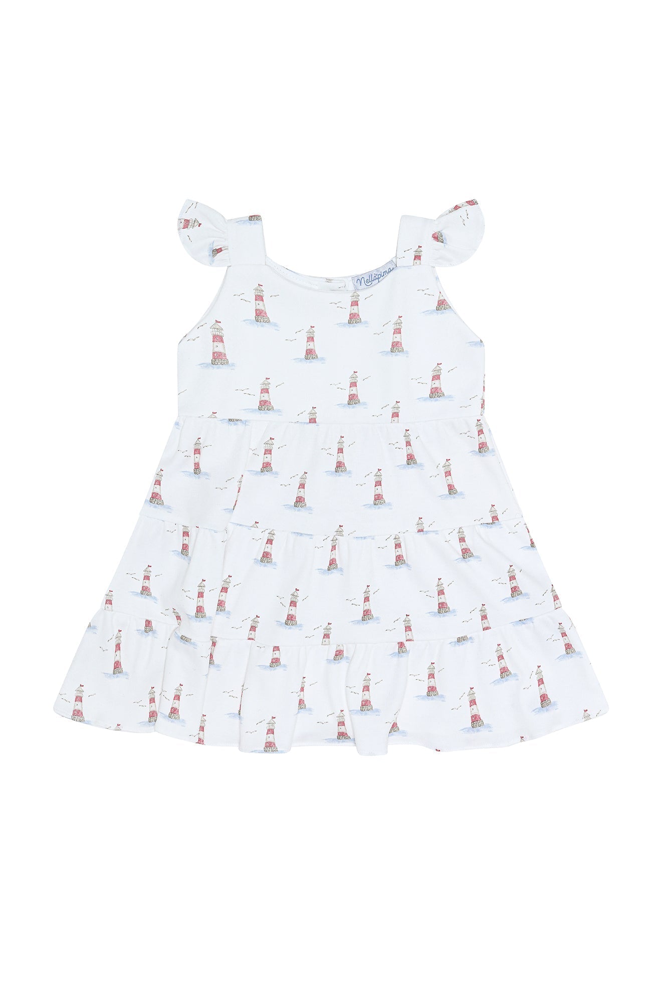 Lighthouse Print Ruffle Dress