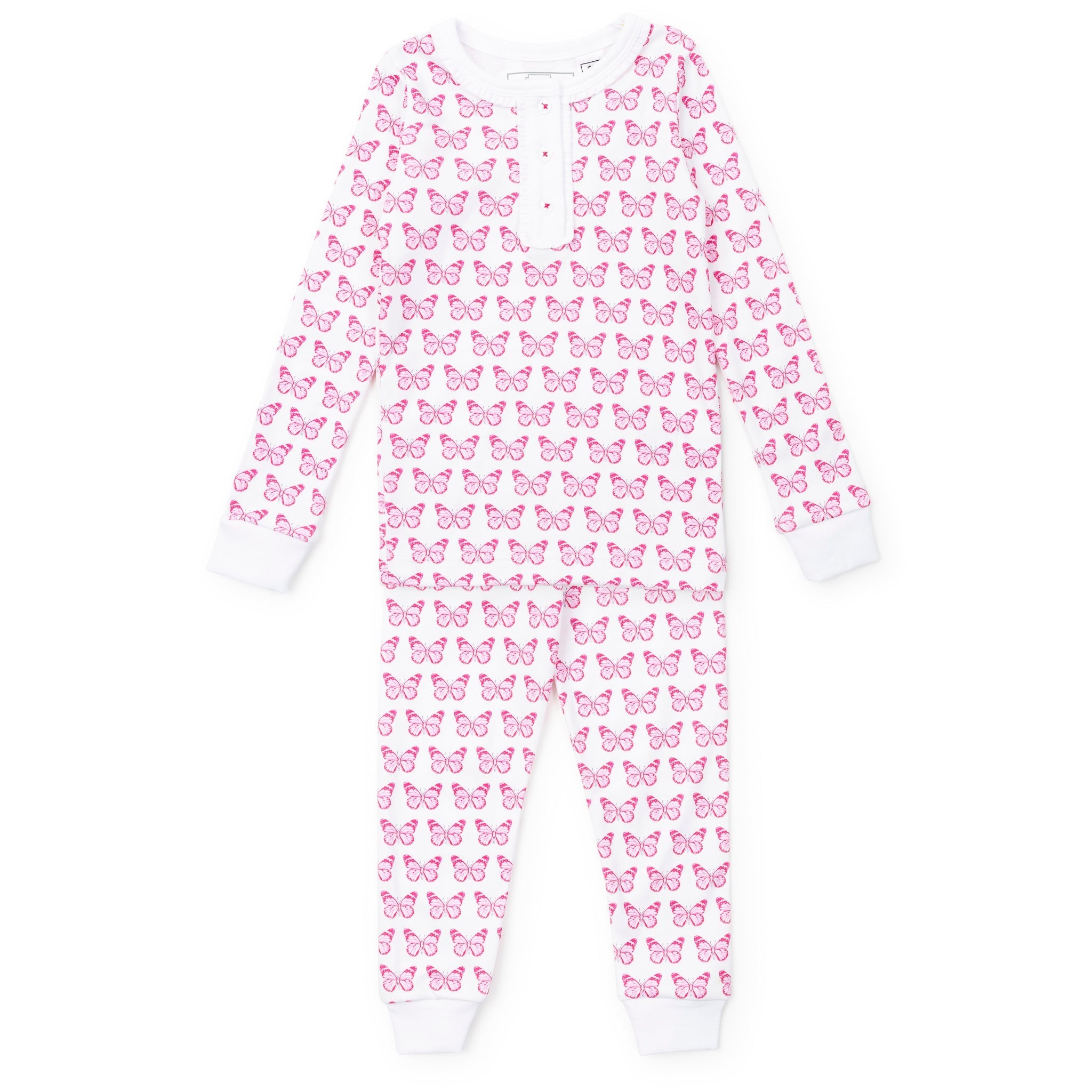 Alden Girls' Pima Cotton Pajama Pant Set - Cartie Butterflies