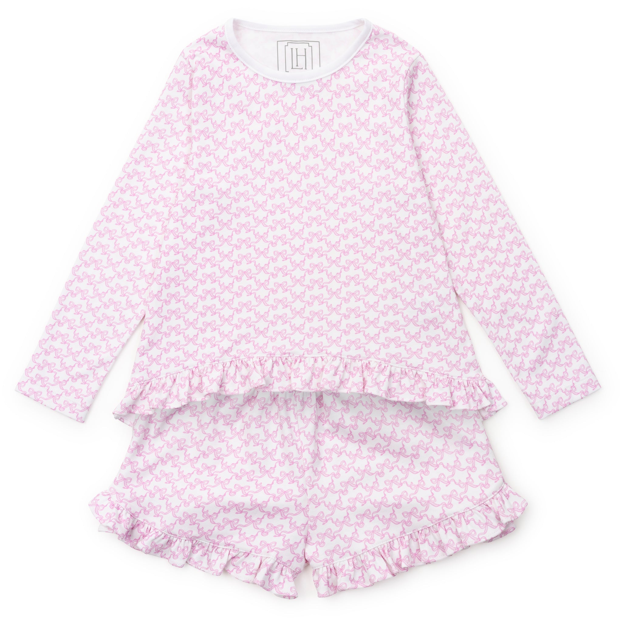 Rorie Girls' Short Set - Pretty Pink Bows