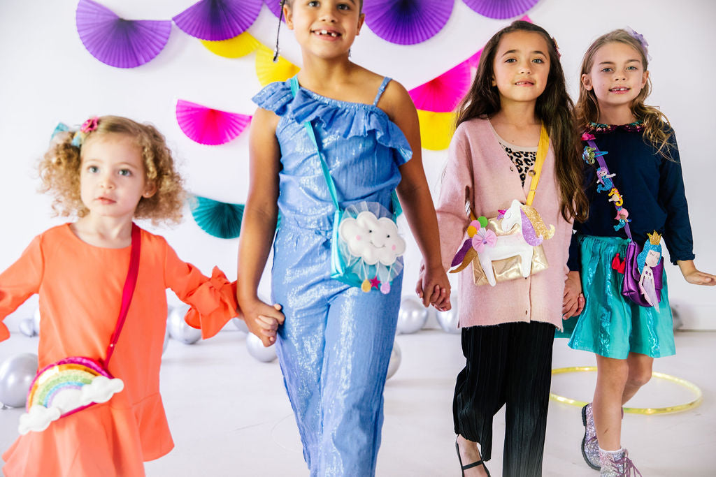 Crazy Kitty & Flower Hair Clips- Pink And Yellow