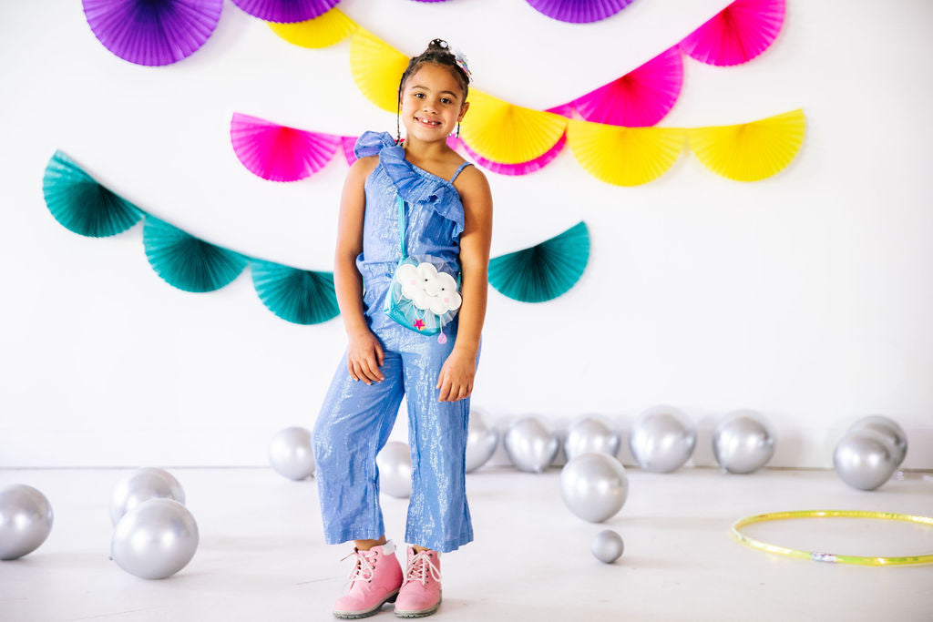 Butterfly Glitter Pals Hair Clips - Cream And Purple