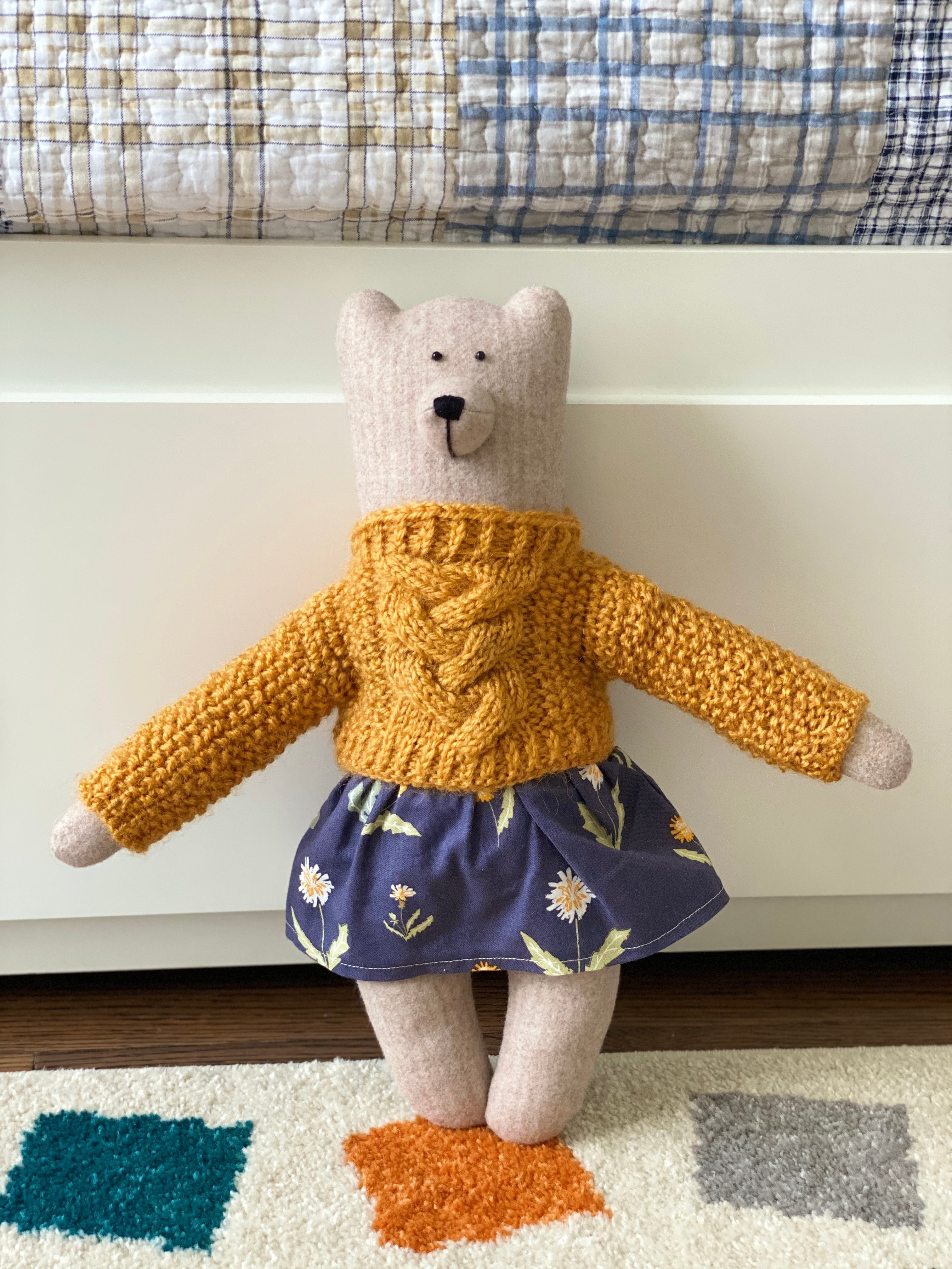 Handmade Stuffed Cloth Mom/dad Bear - Dressed