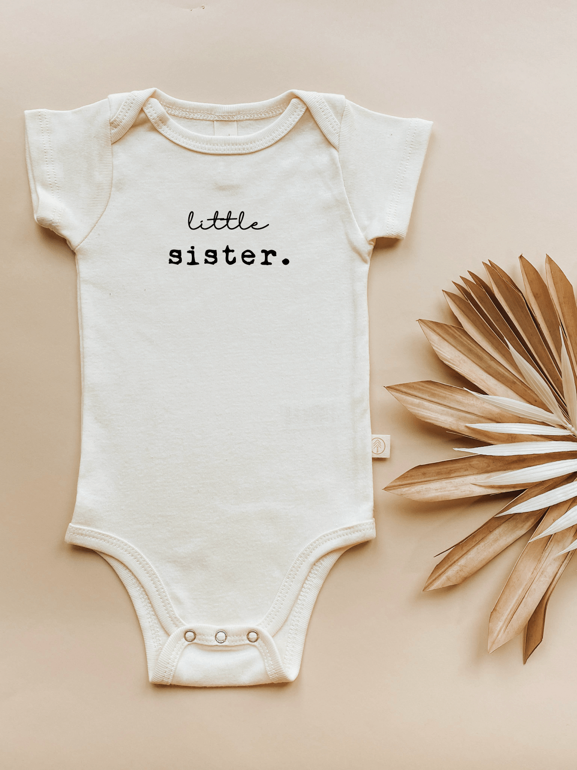 Little Sister Organic Cotton Short Sleeve Baby Bodysuit
