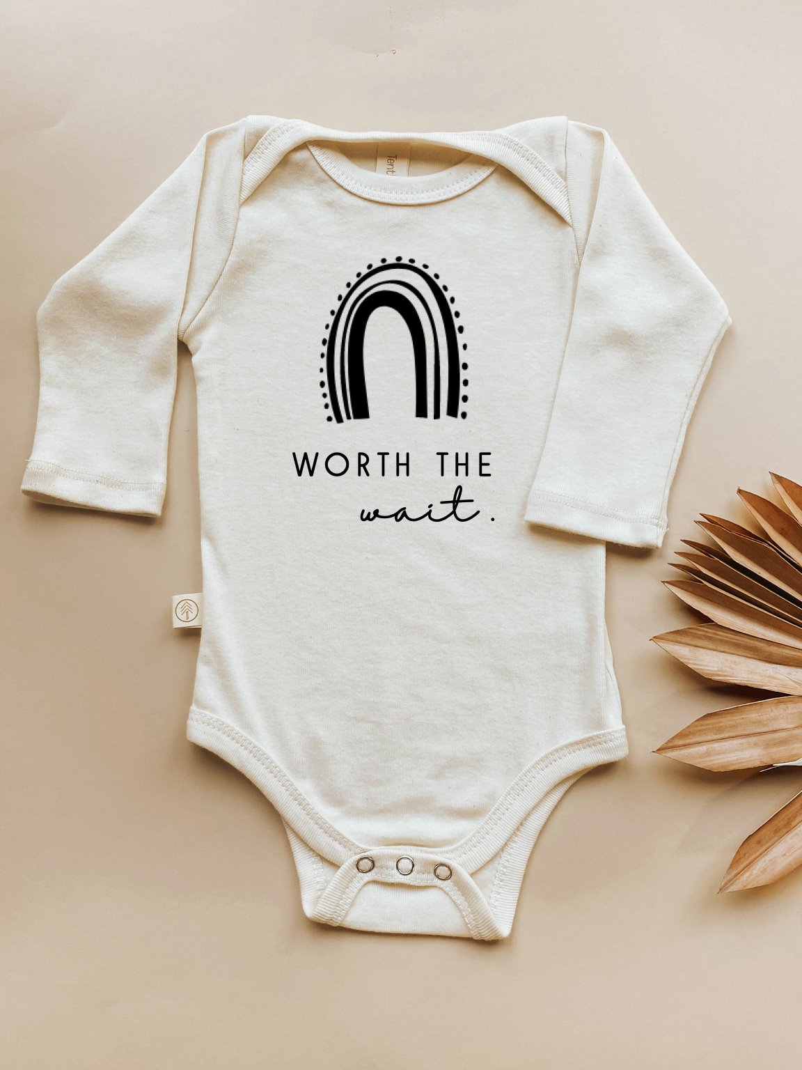 Worth The Wait Organic Cotton Baby Bodysuit Long Sleeve