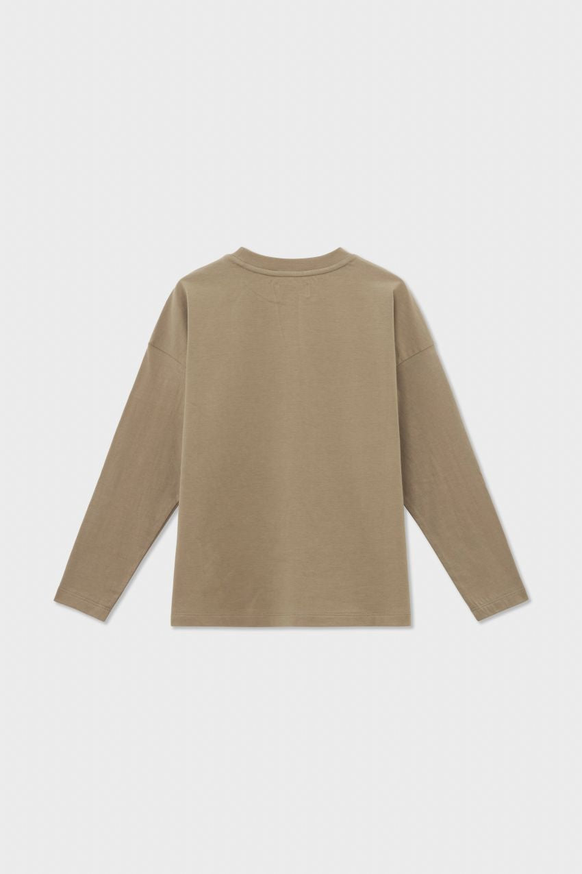 Relaxed Cotton Long Sleeve T-shirt With Print