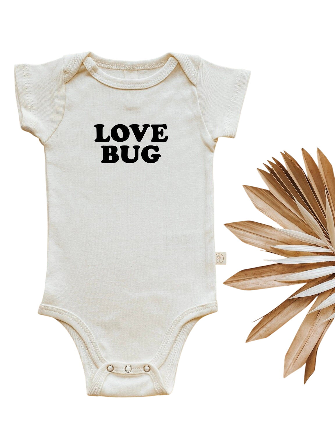 Love Bug Organic Cotton Baby Bodysuit Short Sleeve