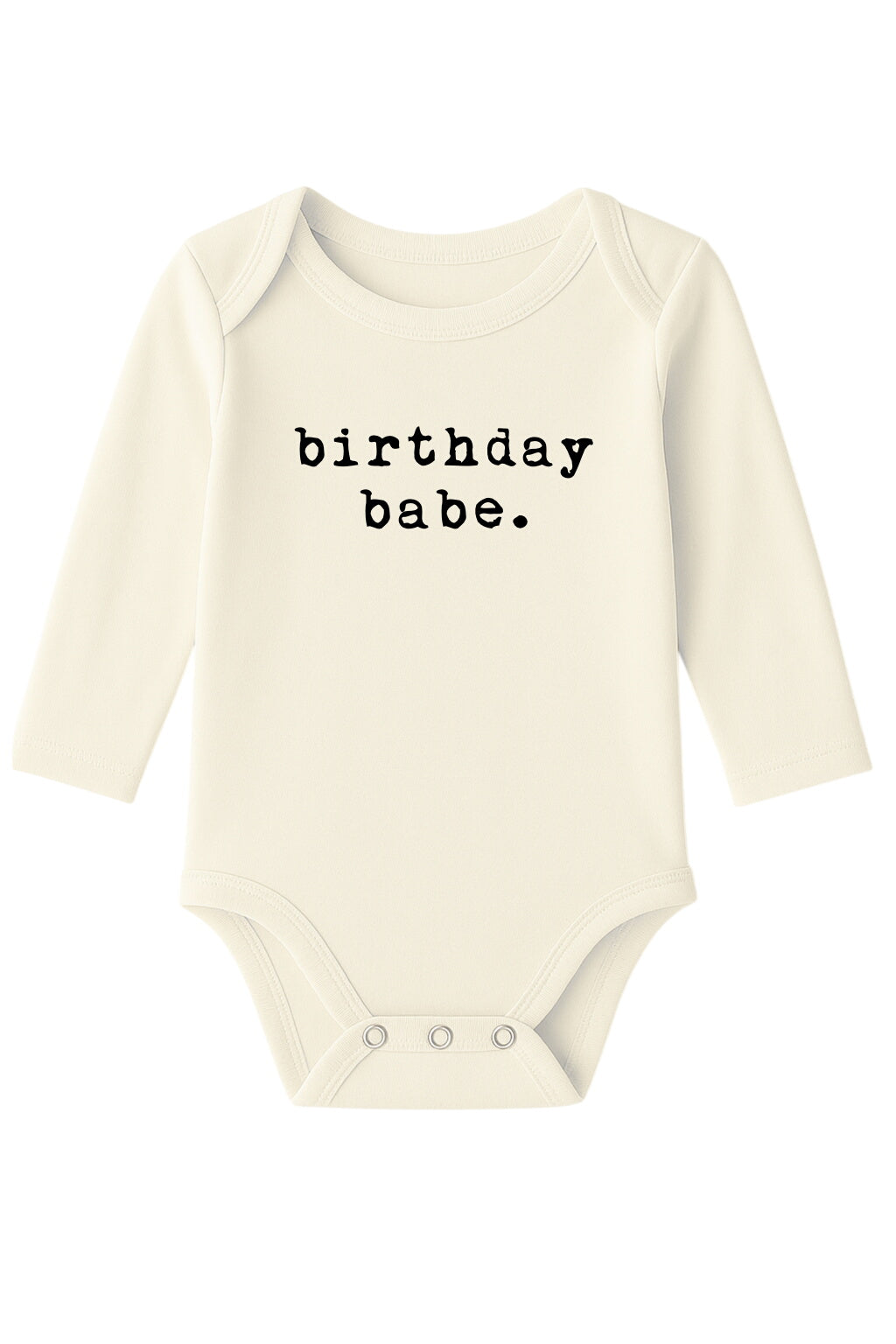Birthday Babe Organic Cotton Baby Bodysuit Long Sleeve