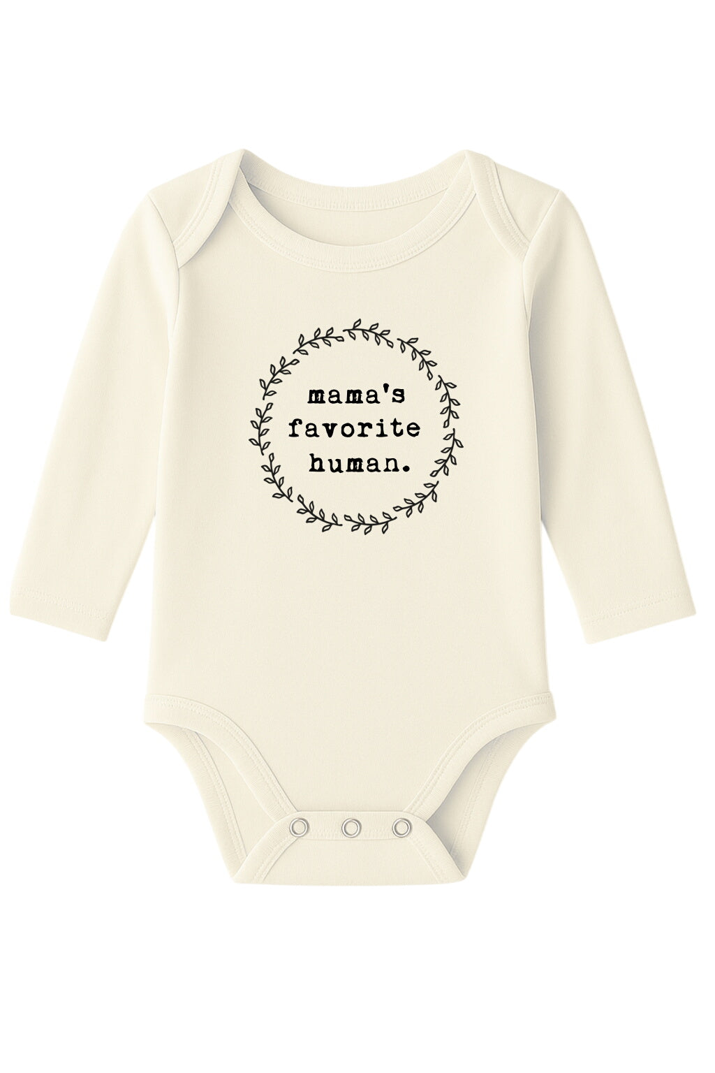 Mama's Favorite Human - Long Sleeve Organic Baby Bodysuit