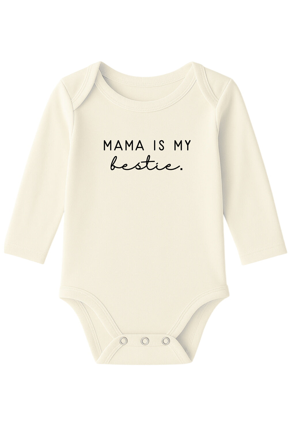 Mama Is My Bestie Organic Cotton Baby Bodysuit Long Sleeve