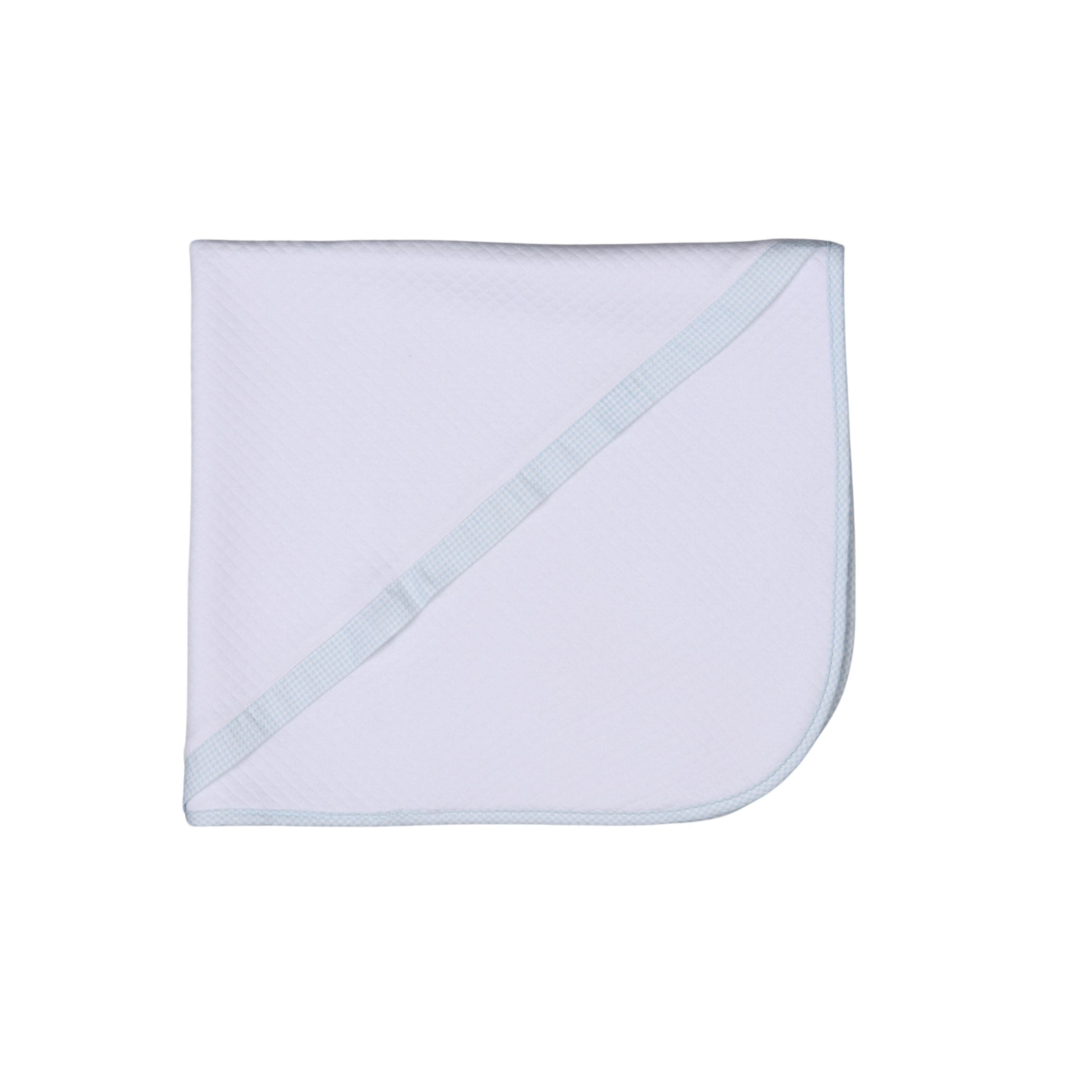 Lucas | Boys White & Blue Gingham Cotton Blanket