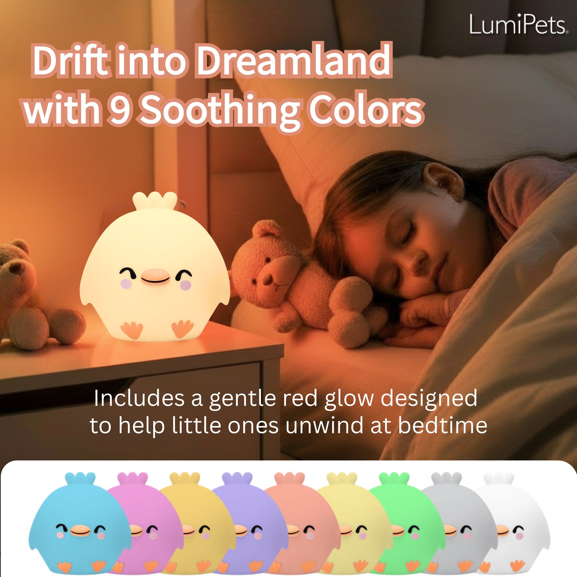 Lumipets® Clara The Chicken- Children's Touch Night Light