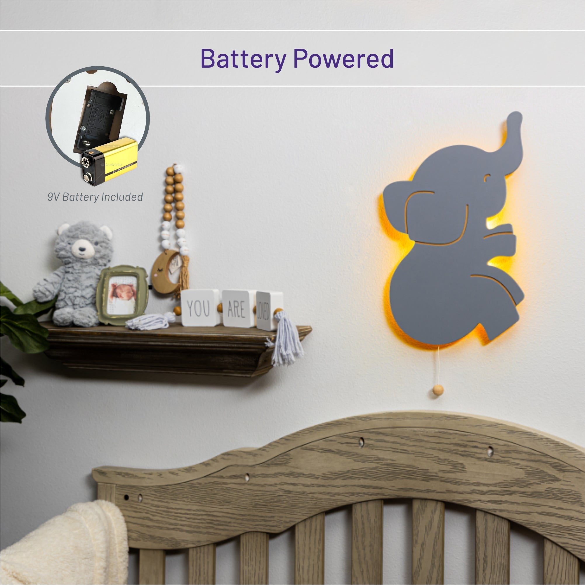 Lumidreams Wall Light - Kid's Decor Nightlight Elephant