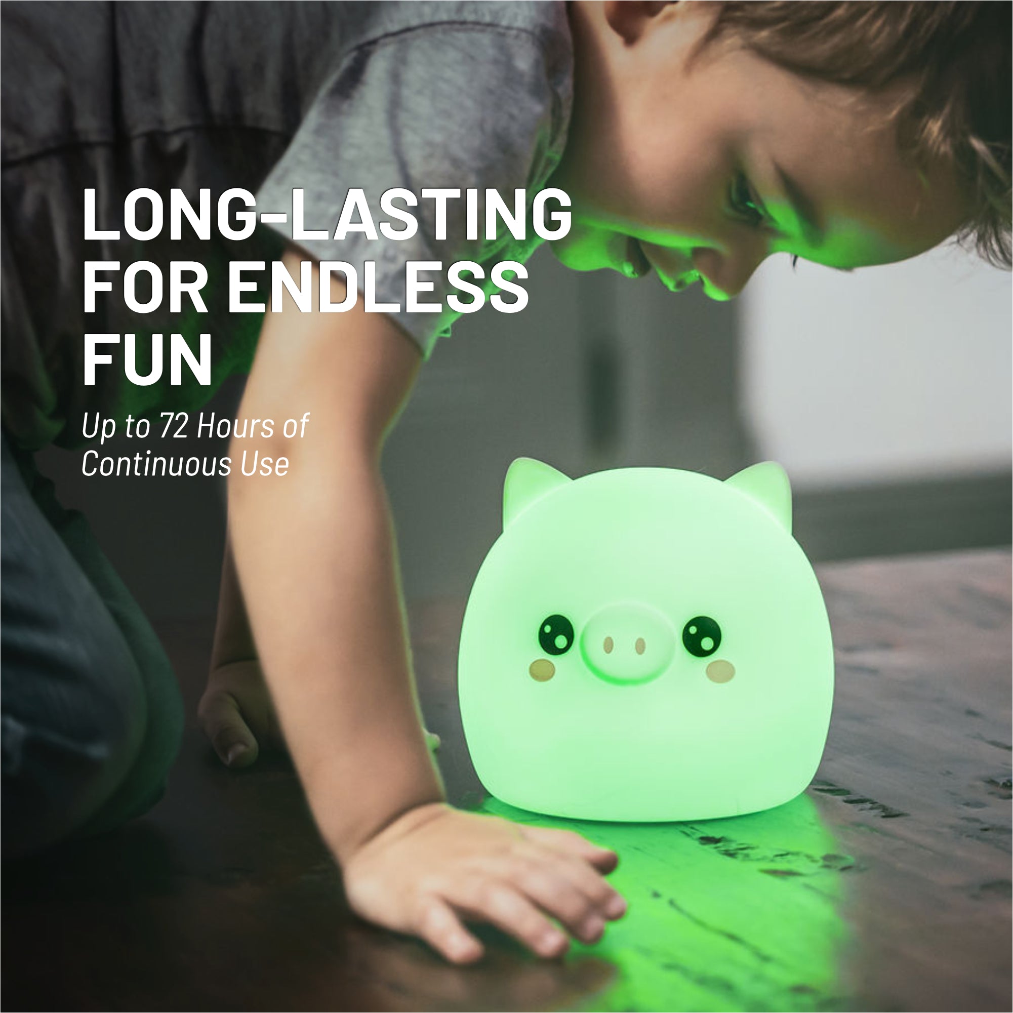 Lumipets® Percy The Pig- Children's Touch Night Light