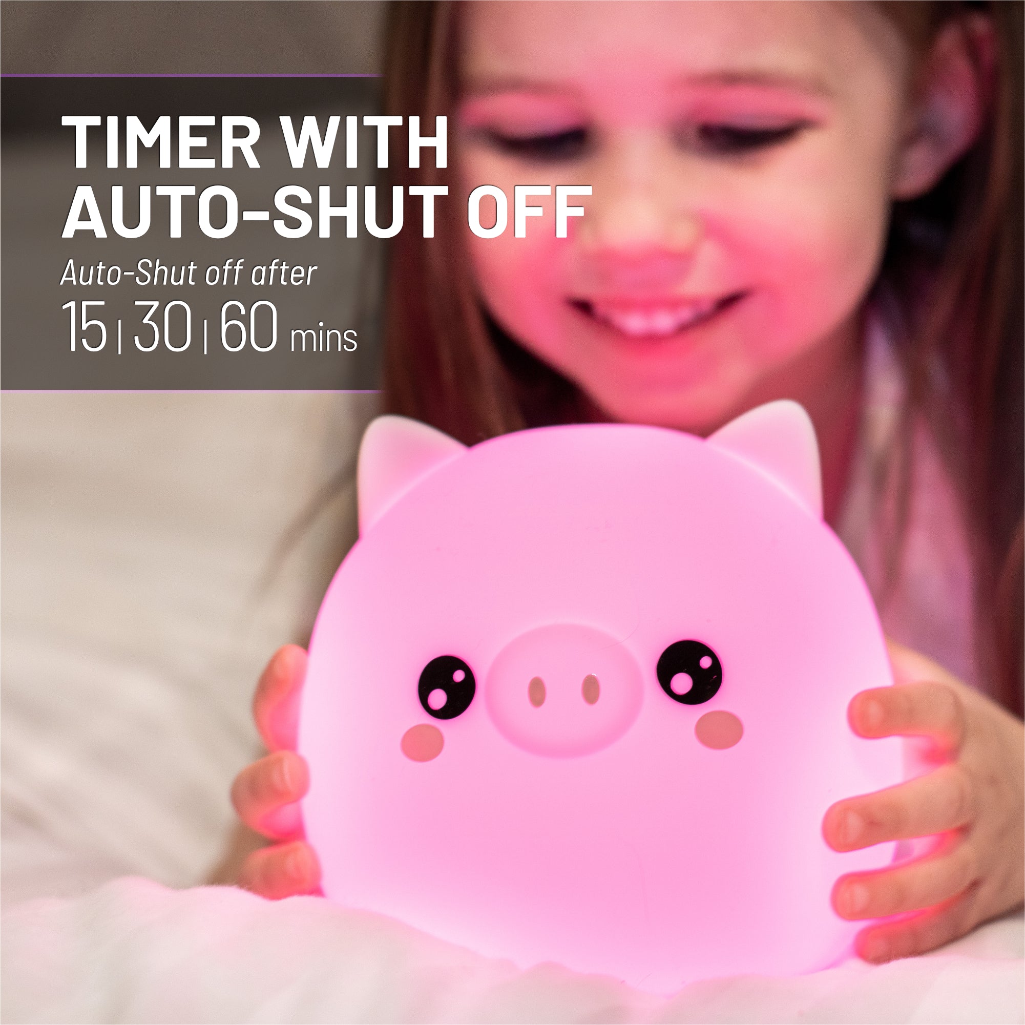 Lumipets® Percy The Pig- Children's Touch Night Light