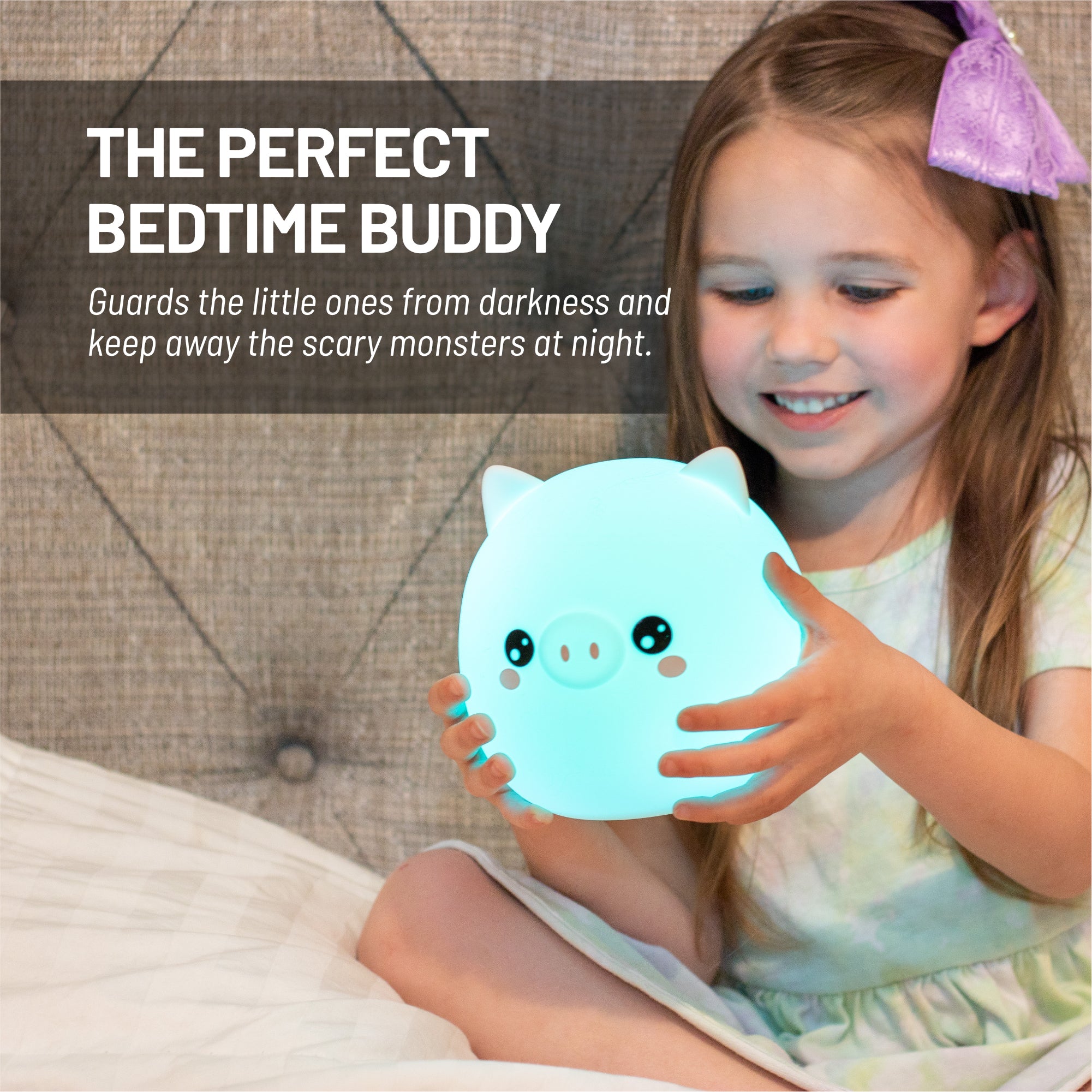 Lumipets® Percy The Pig- Children's Touch Night Light