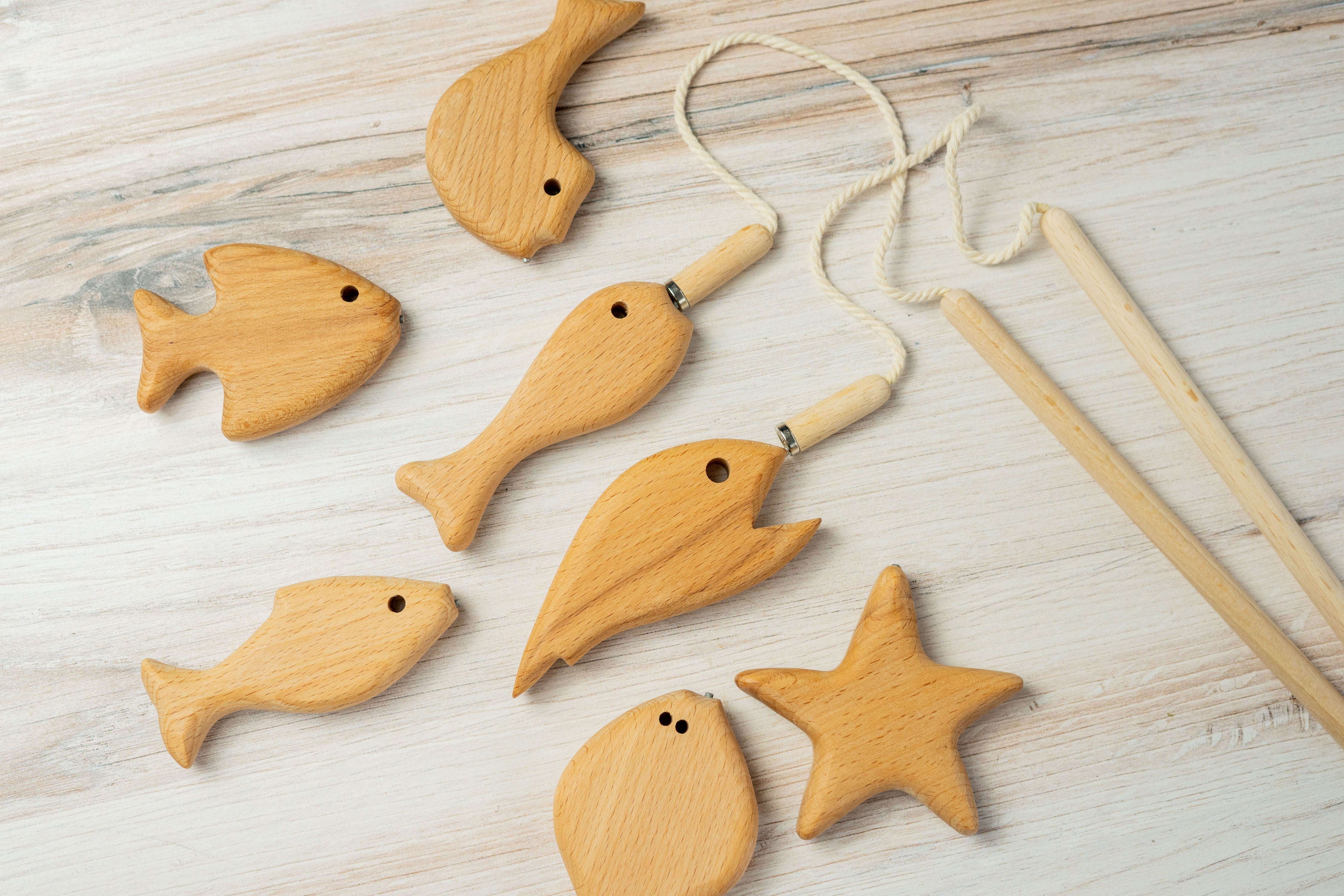 Wooden Magnetic Fishing Game For Kids