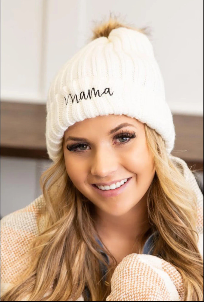 Knitted Mama Beanie Hat