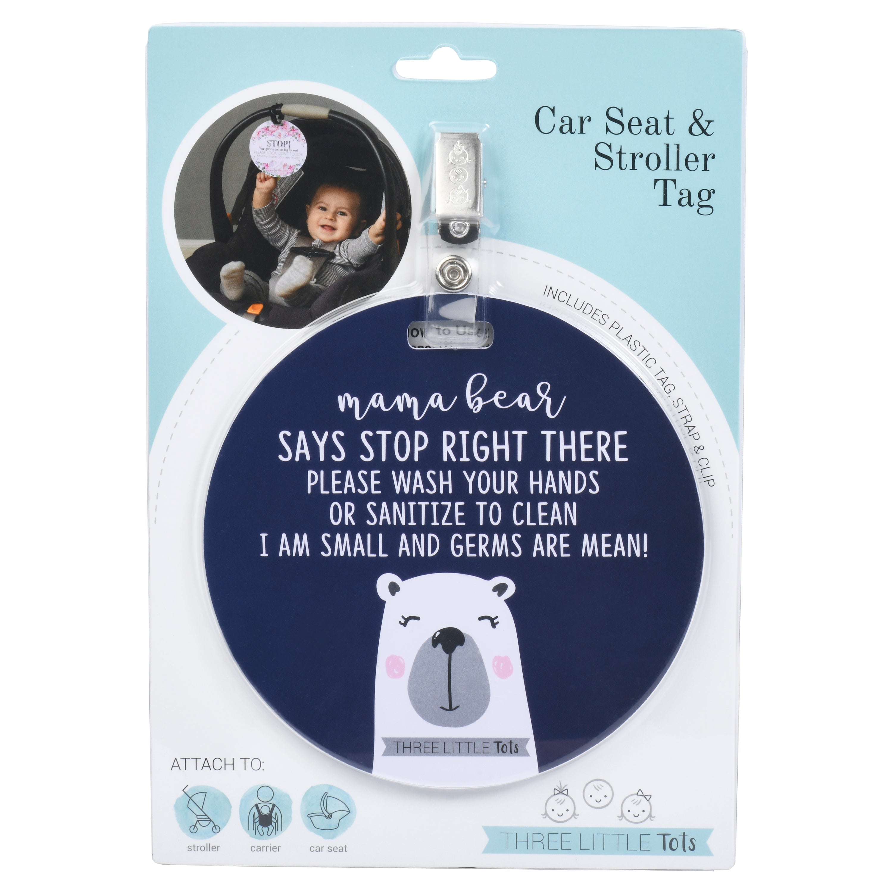 Mama Bear Please Don't Touch My Baby Car Seat Sign Tag