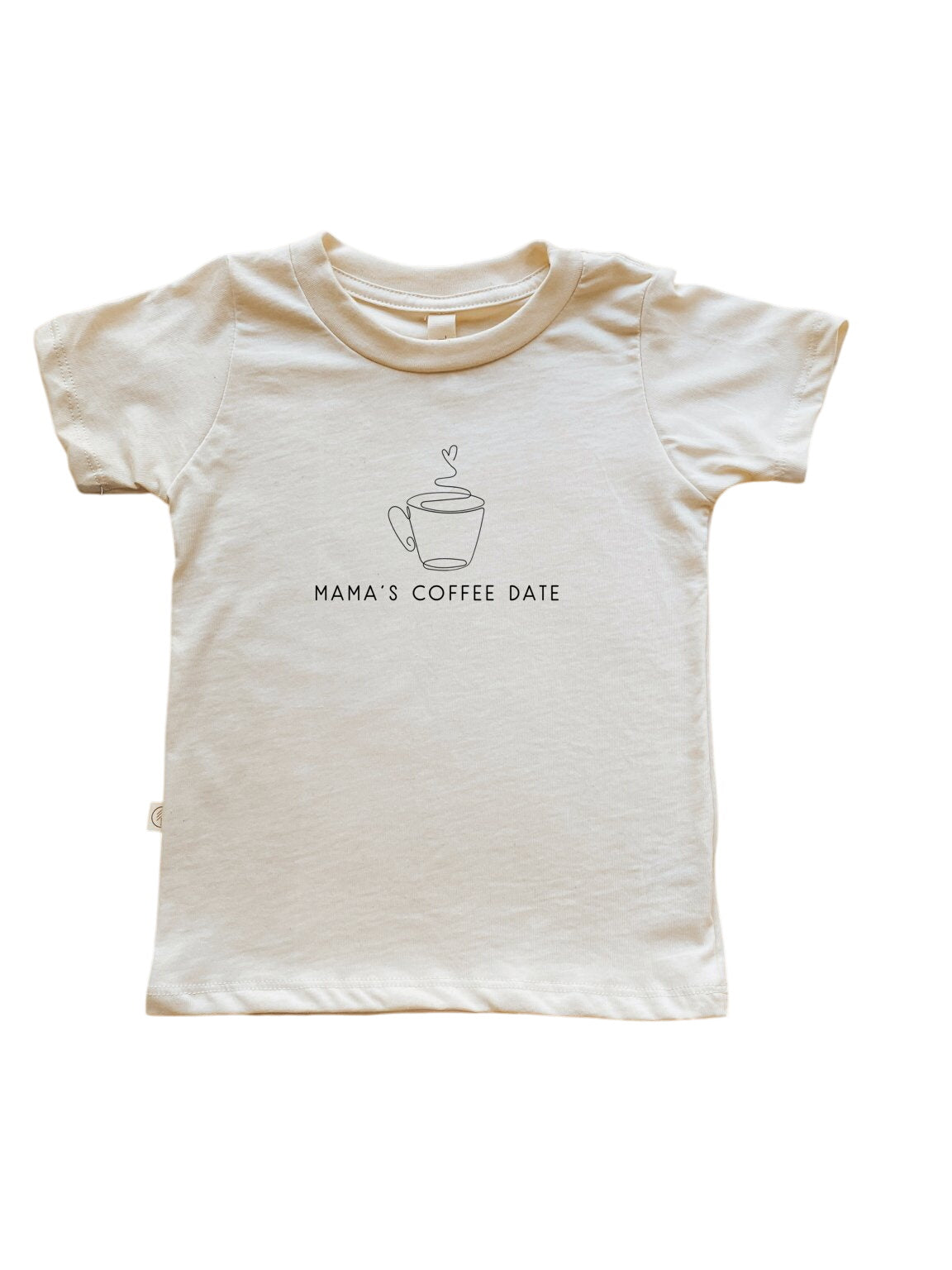 Mama's Coffee Date Organic Cotton Kids Graphic Tee Short Sleeve