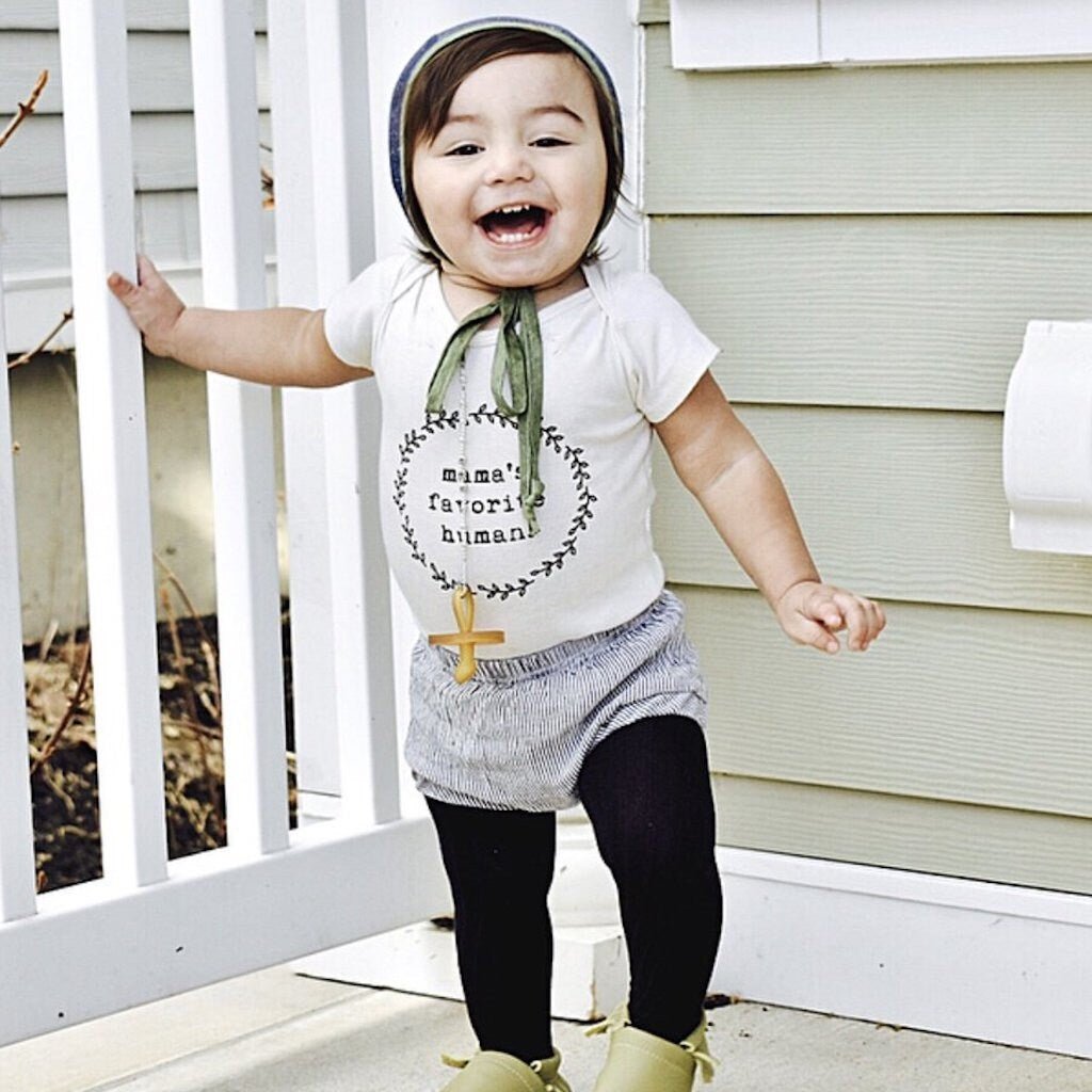 Mama's Favorite Human Organic Cotton Baby Bodysuit Short Sleeve