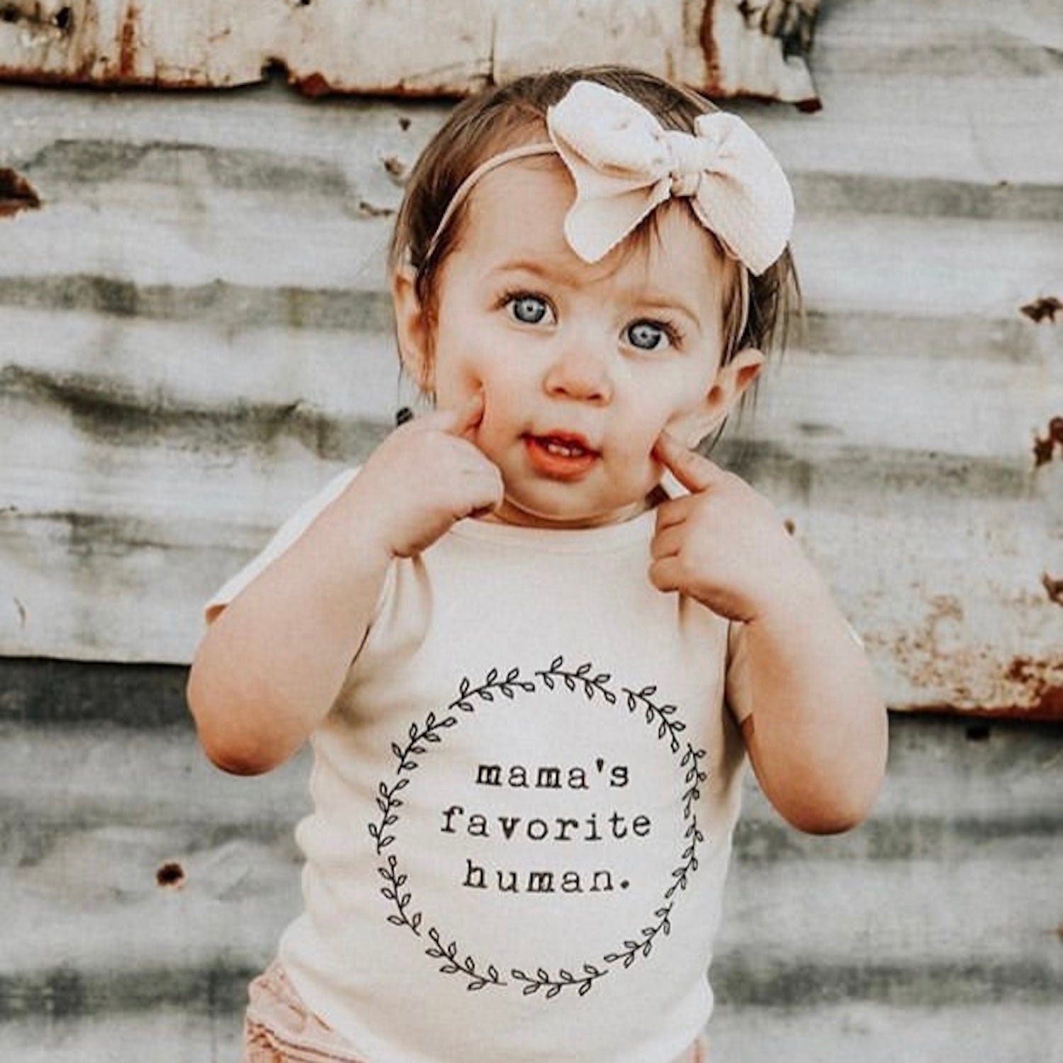 Mama's Favorite Human Organic Cotton Baby Bodysuit Short Sleeve