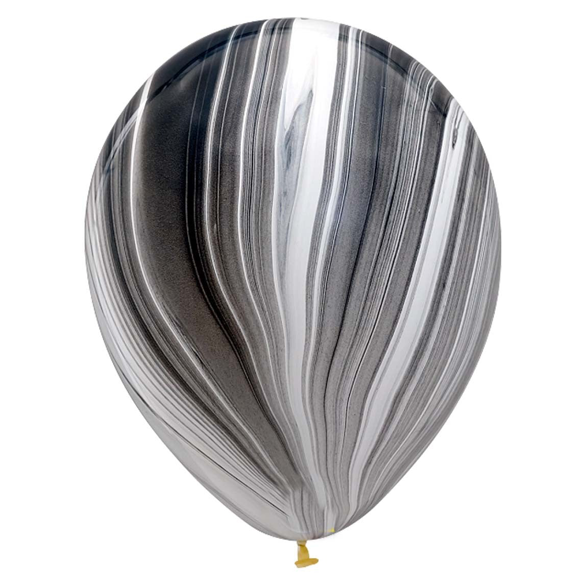 Marble Black And White Latex Balloon Pack (12")
