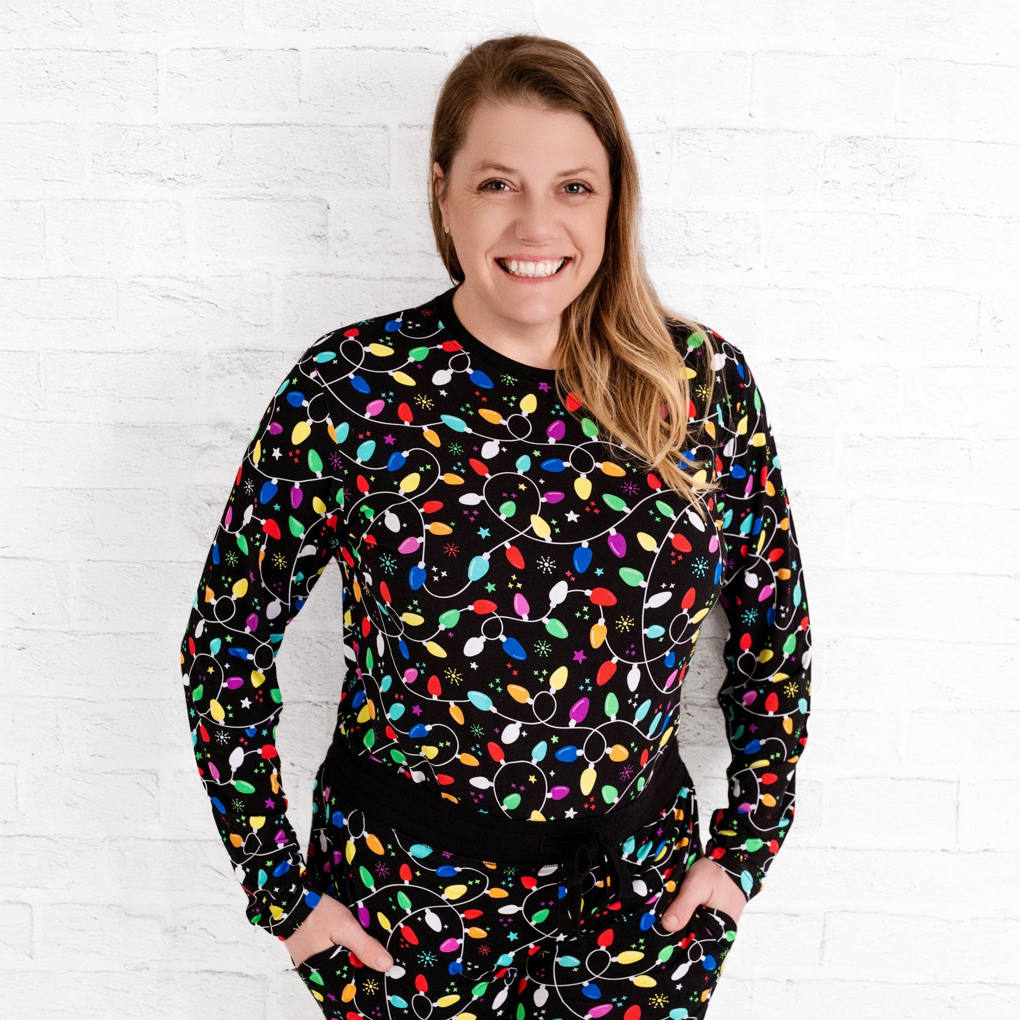 Holiday Lights | Unisex Adult Bamboo Pajama Top