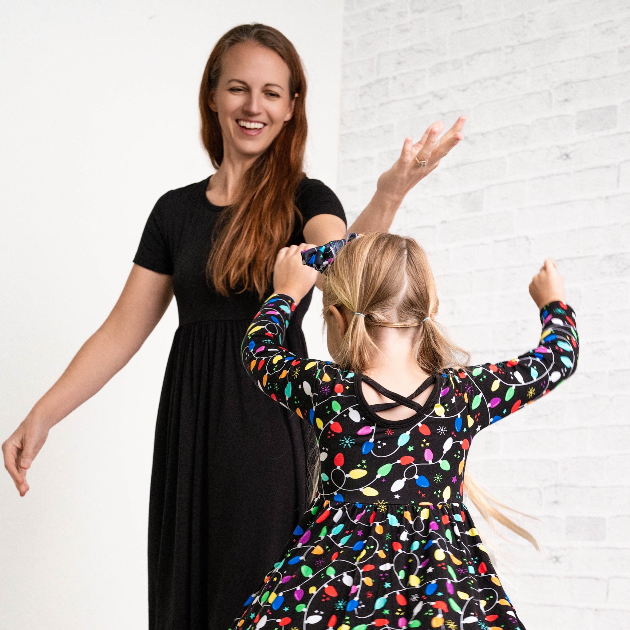 Holiday Lights | Toddler & Girls Bamboo Ruffle Twirl Dress