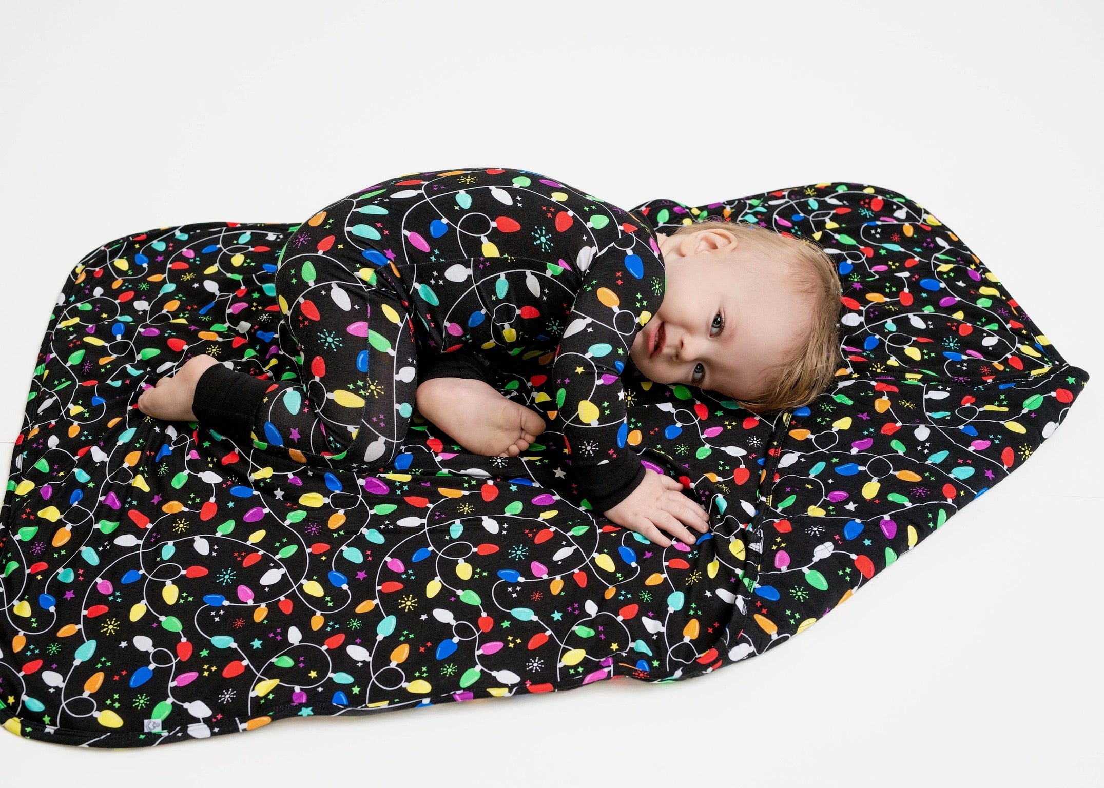 Holiday Lights | Mini Quilted Bamboo Baby Blanket