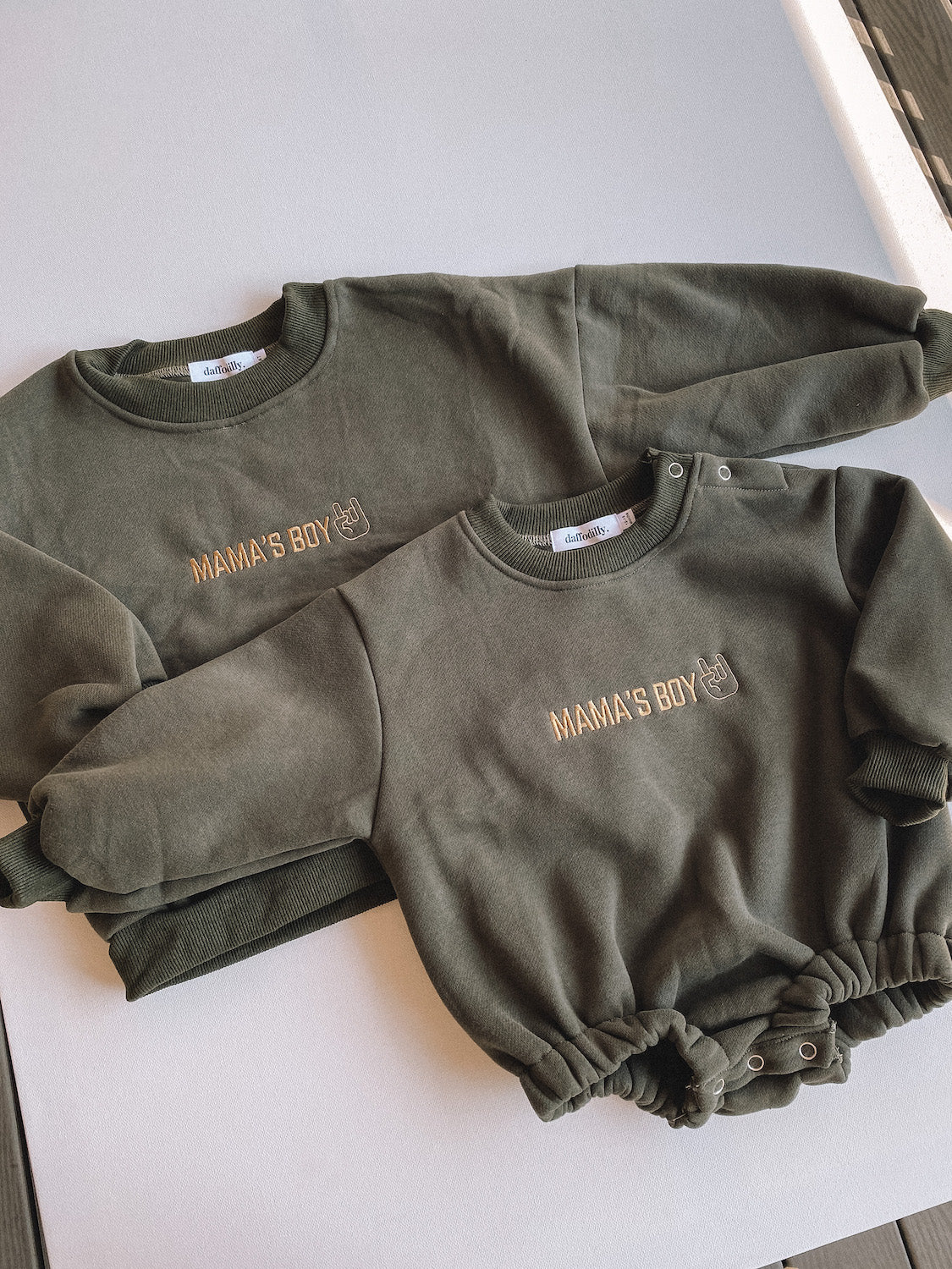 Mama's Boy Embroidered Bubble Romper