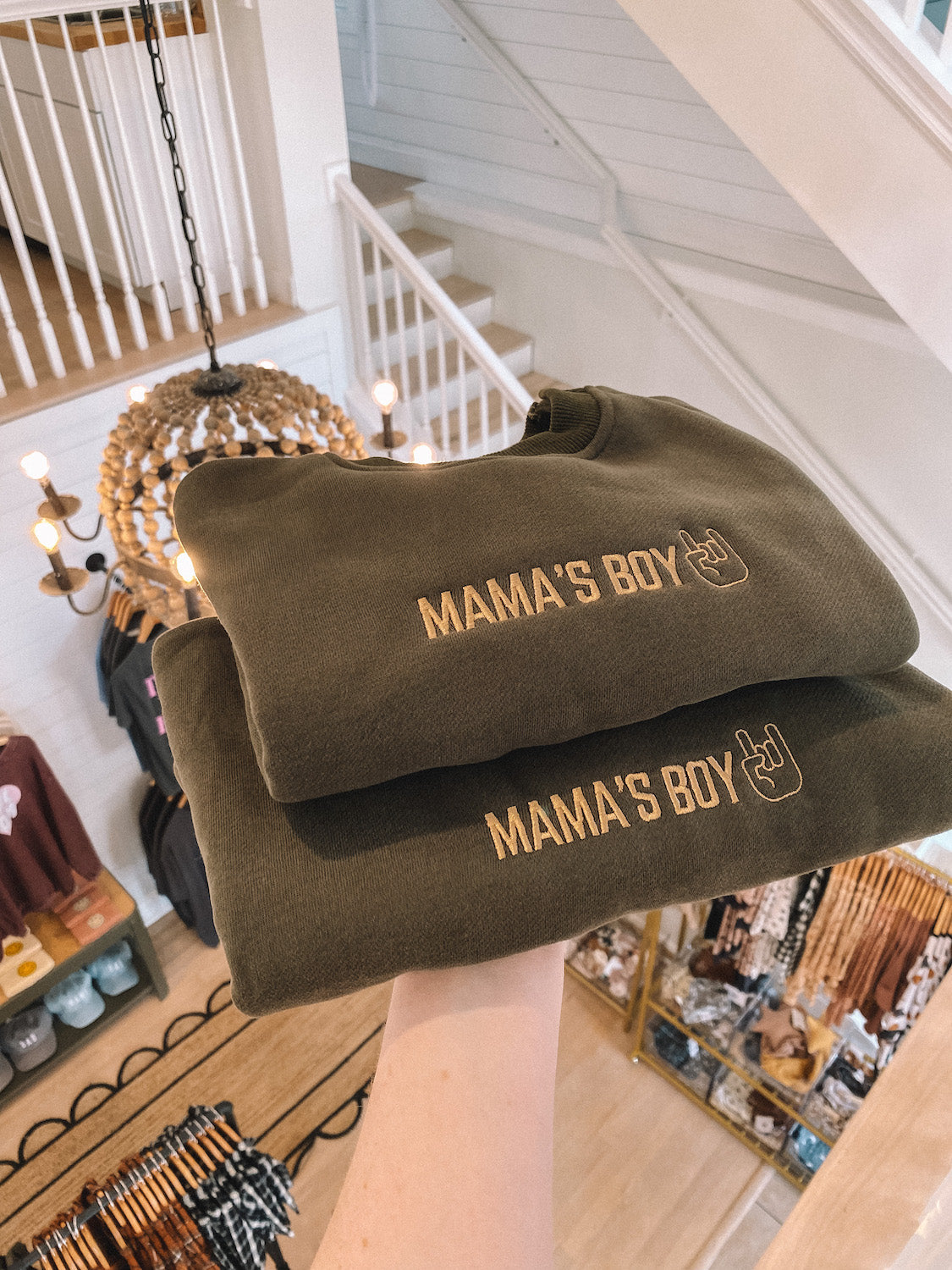 Mama's Boy Embroidered Bubble Romper