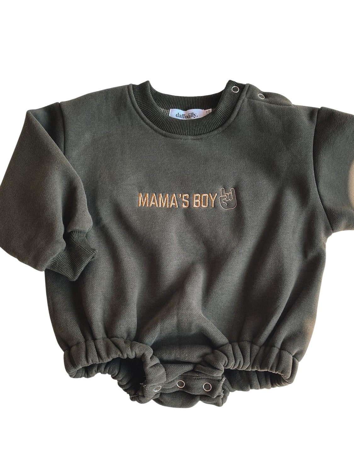 Mama's Boy Embroidered Bubble Romper