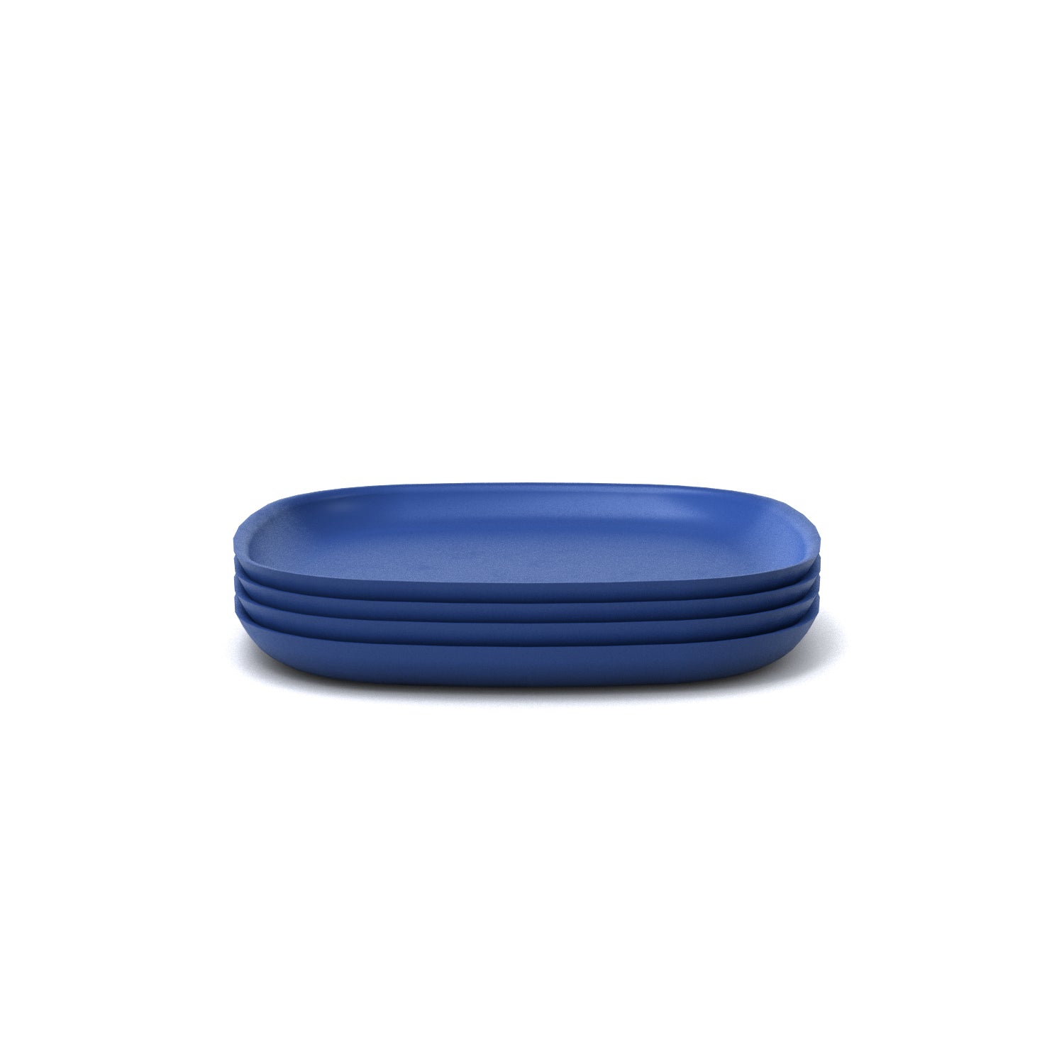 Bamboo Medium Plate - 4 Piece Set - Royal Blue