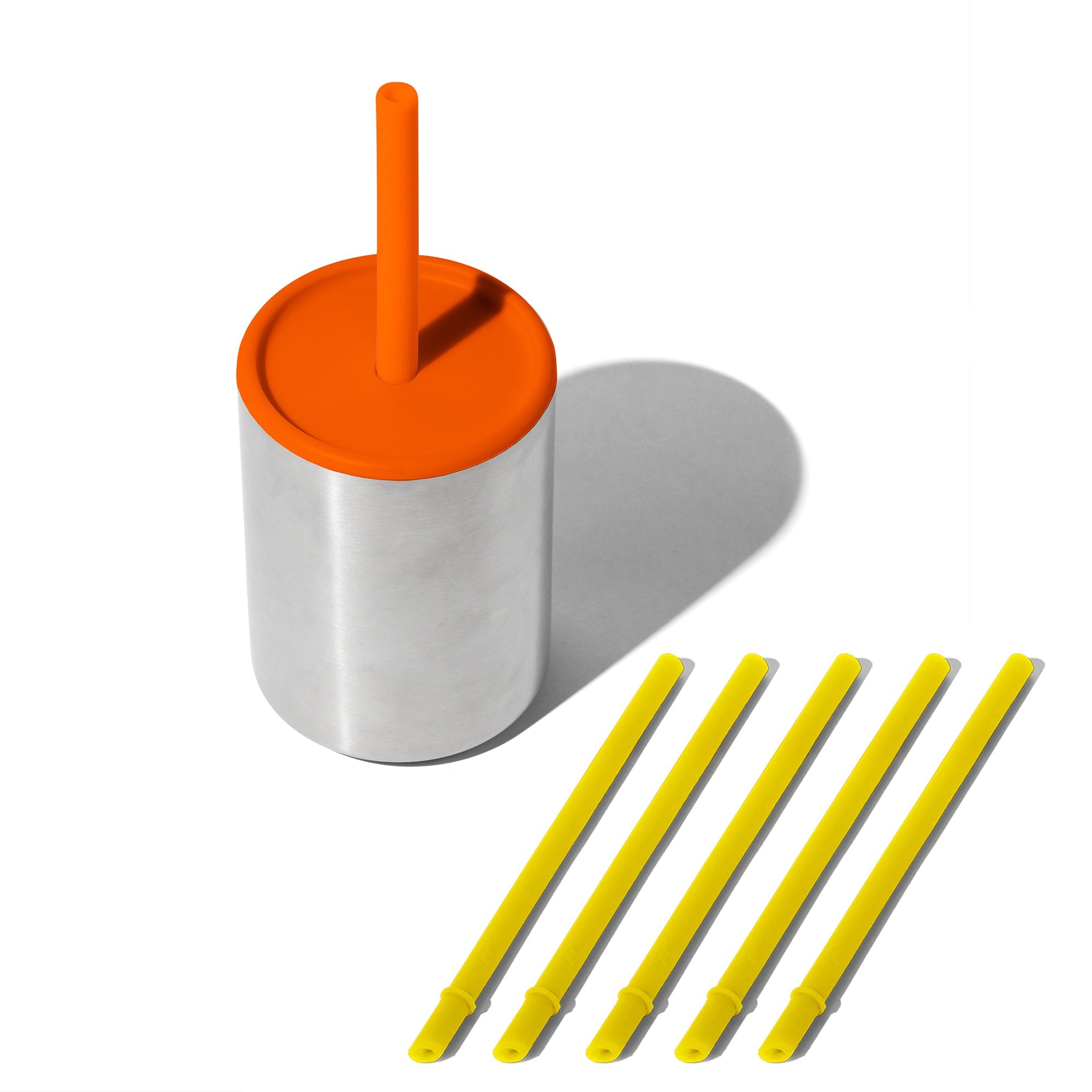 8 Oz. Avanchy Stainless Steel Baby Toddler Spill Proof Cup With Straw