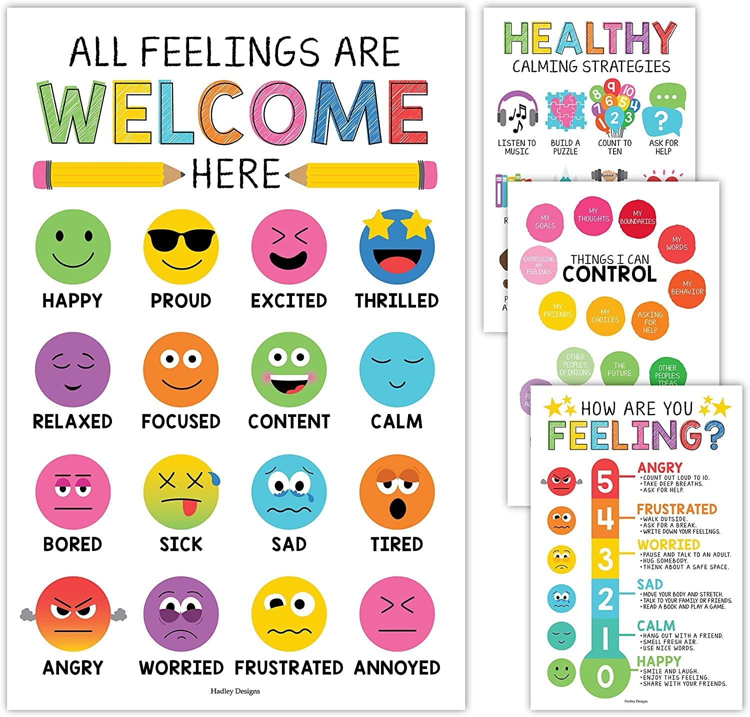 Emotional Intelligence Growth Kit: Colorful 4 Poster Pack