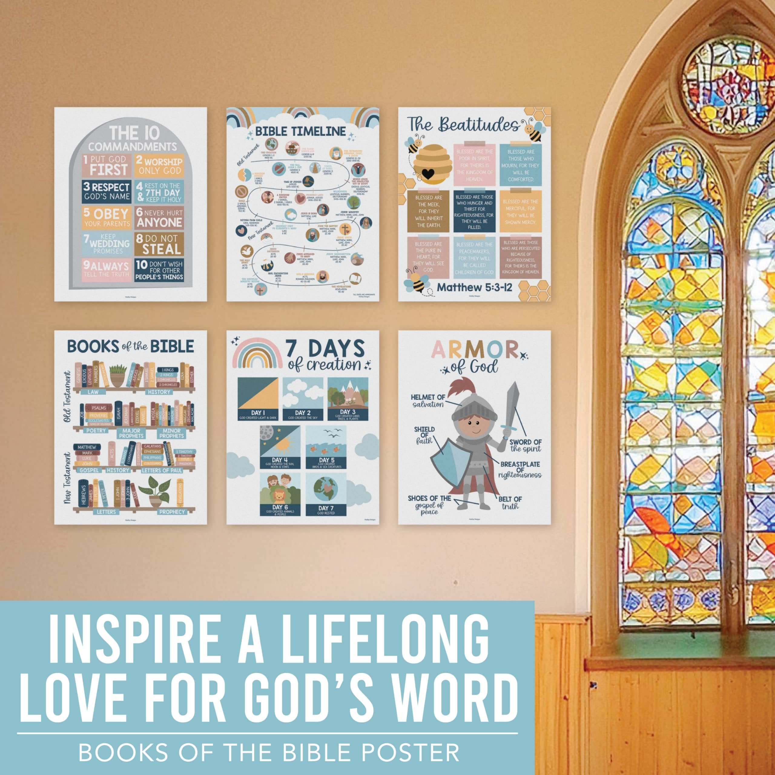 Bible Learning Kit, Boho 9 Poster Pack