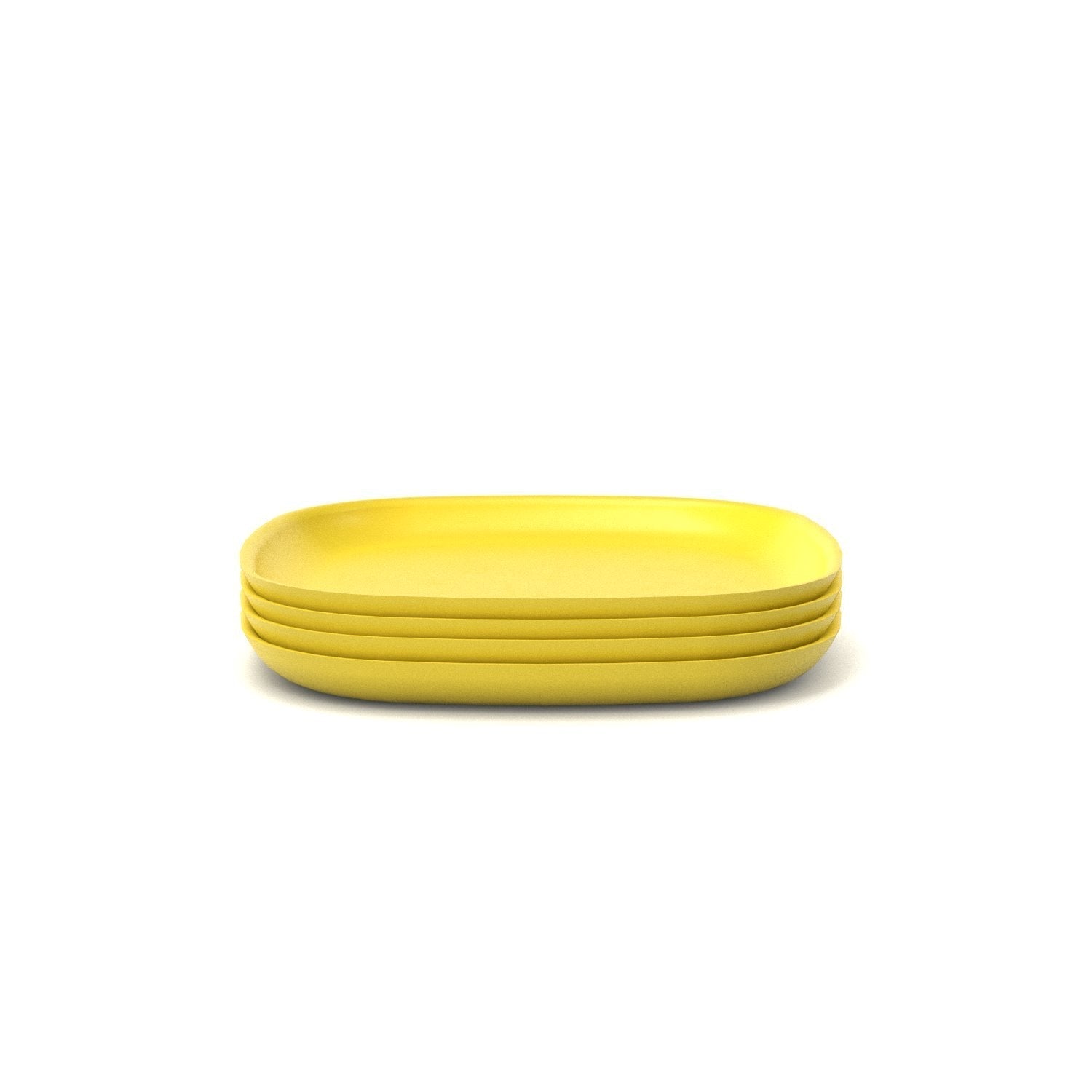 Bamboo Medium Plate - 4 Piece Set - Lemon