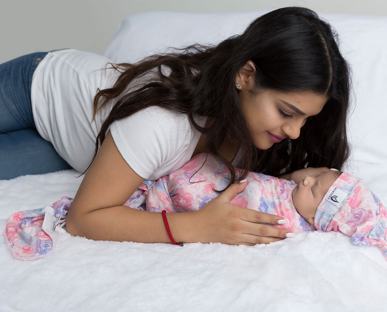 Newborn Top Knot Hat - Bouquet