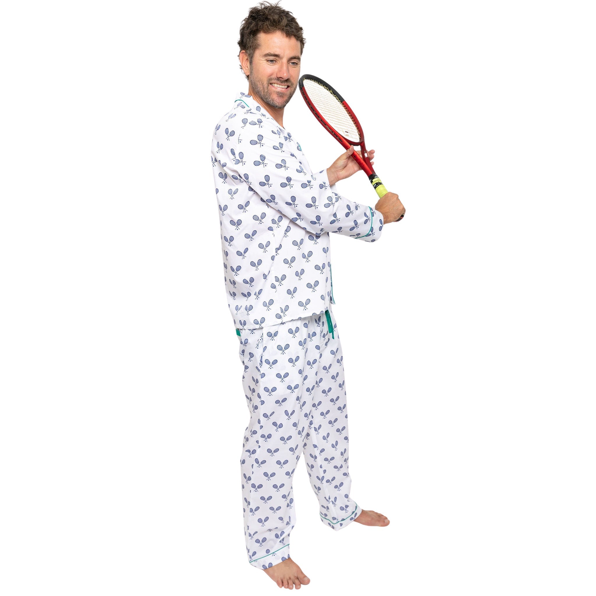 Men's Tennis Navy Long Pj Set