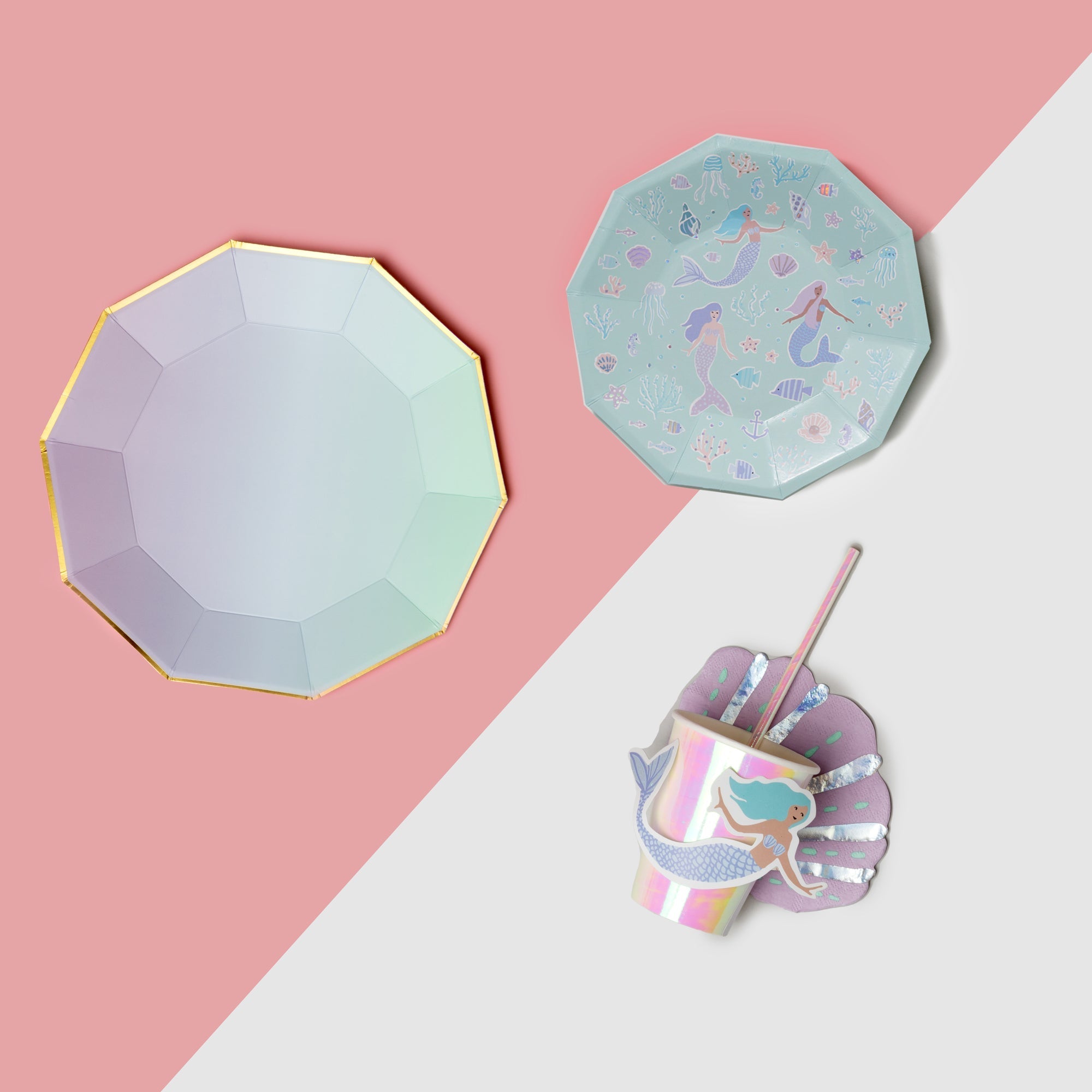 Mermaid Small Plates (10 Per Pack)