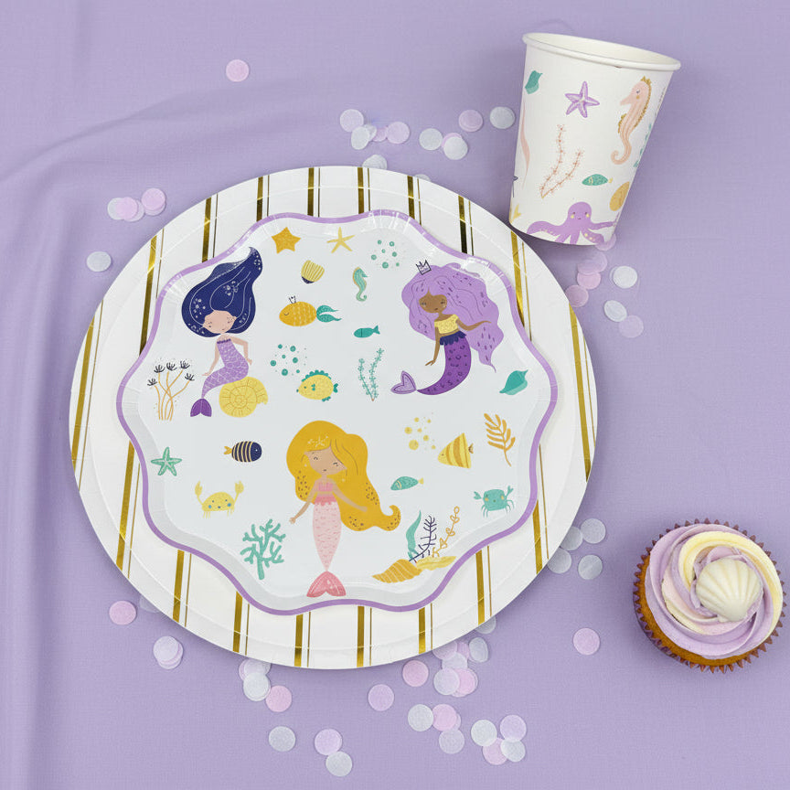Mermaid Paper Cups 9oz (8 Pack)