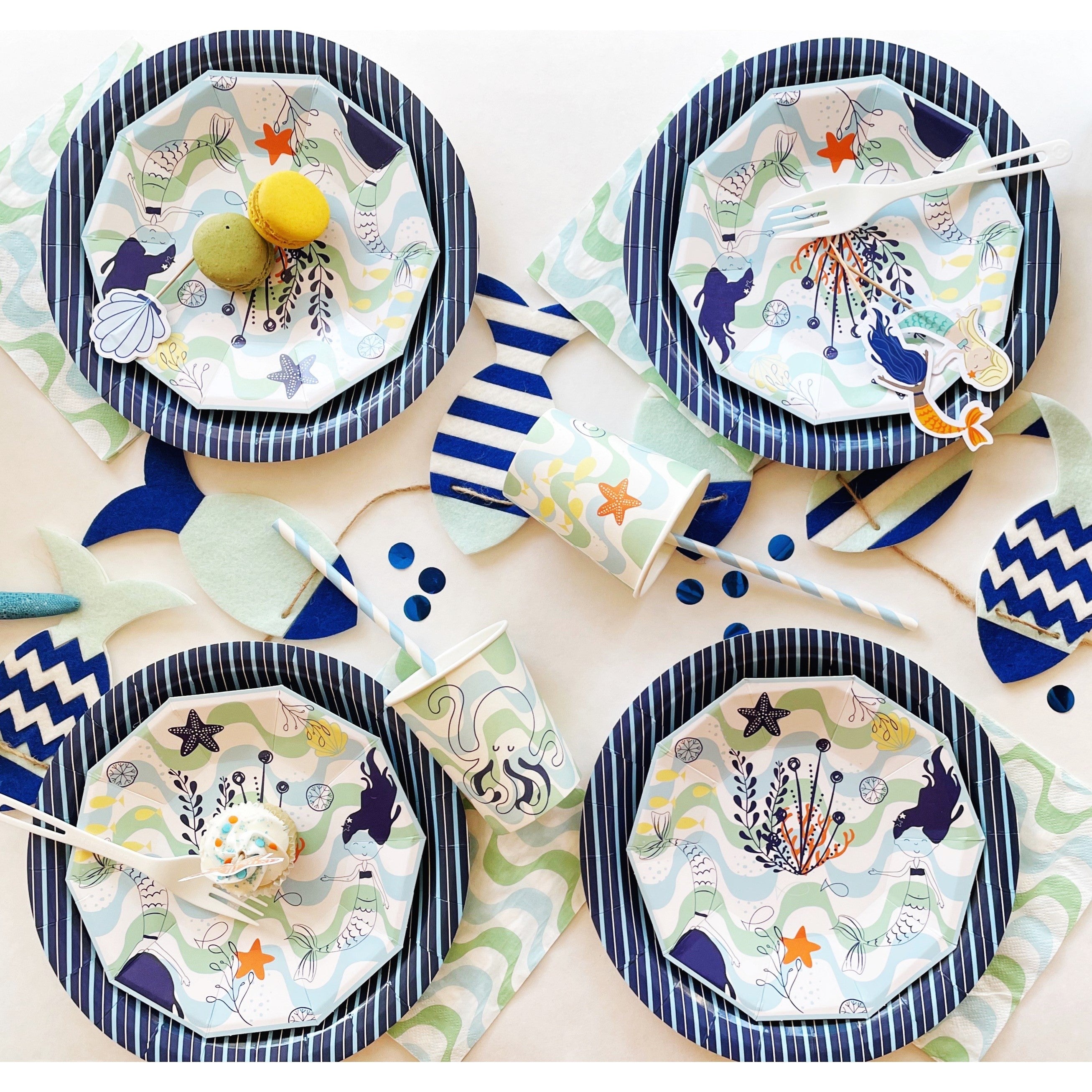 Merry Mermaids Small Plates (set Of 8)