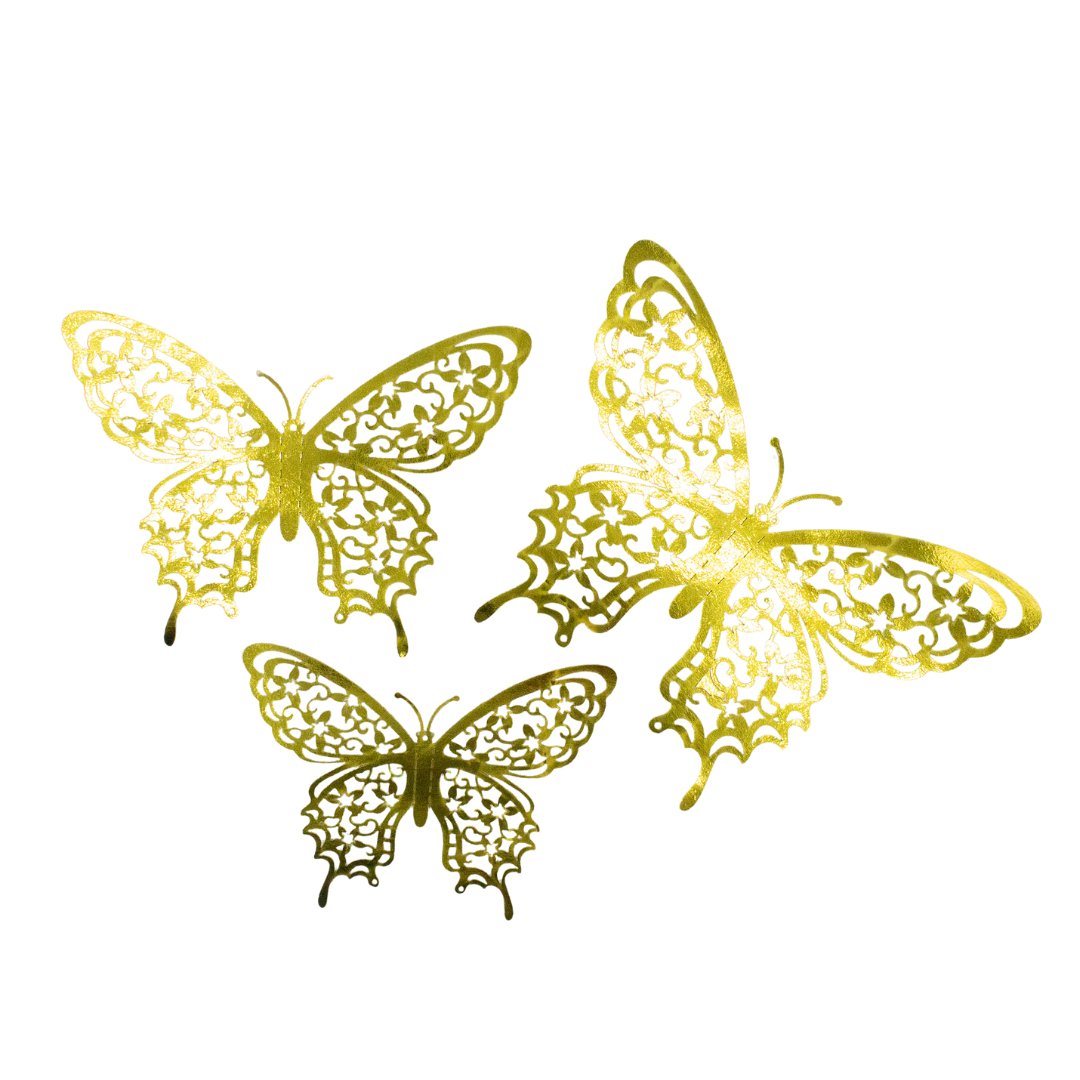 Gold 3d Butterfly Decor