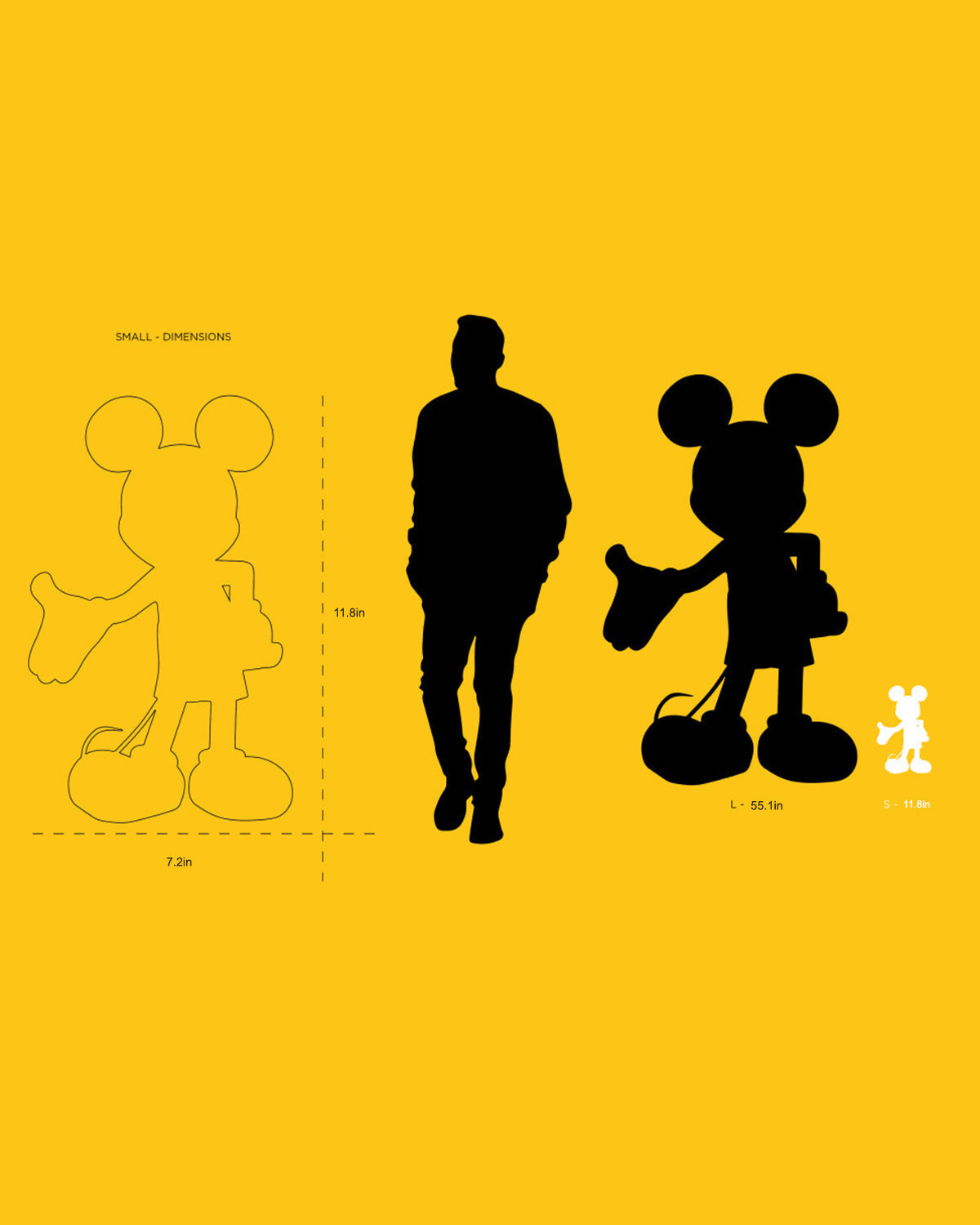 Mickey Mouse Welcome White & Gold 12in