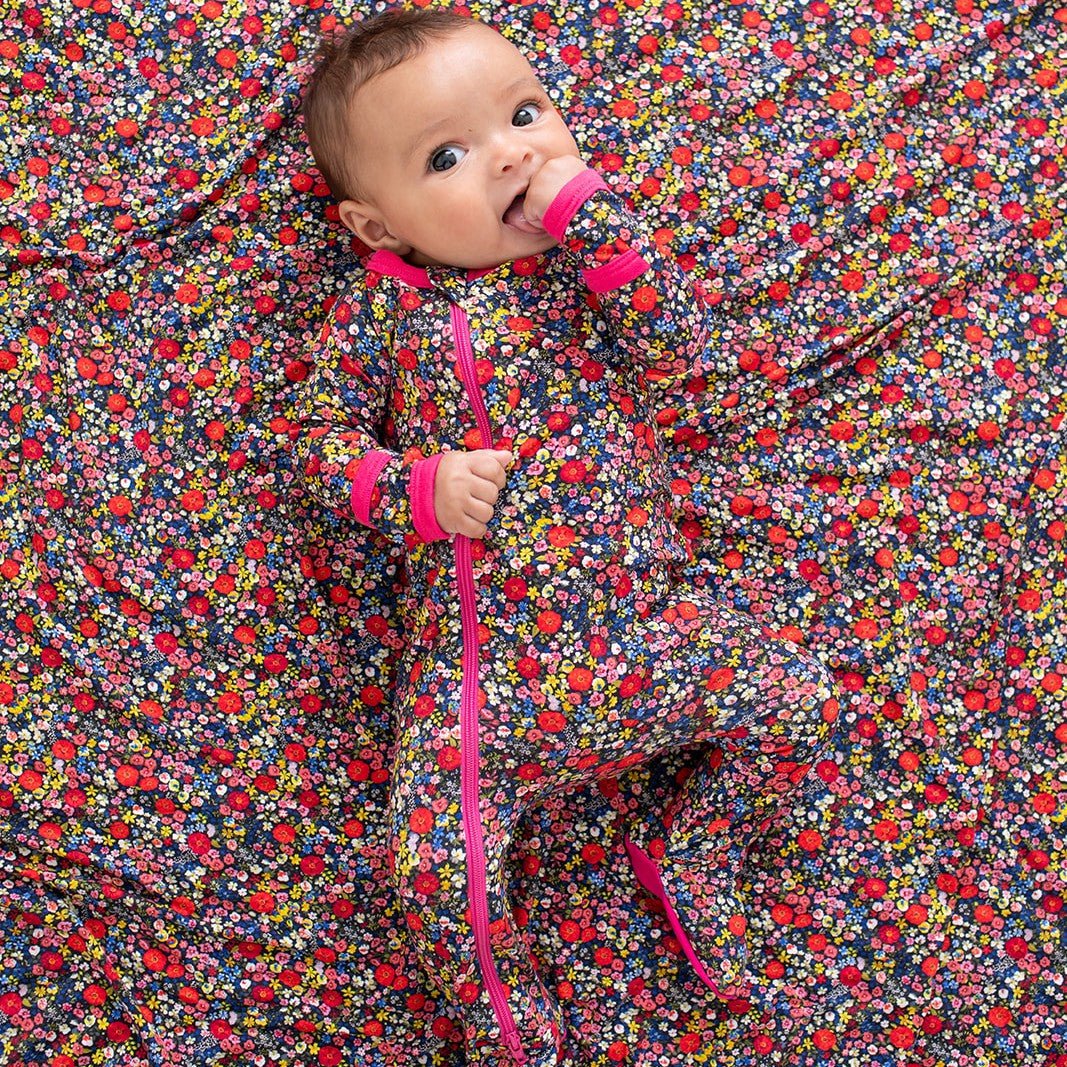 Midnight Petals Footie