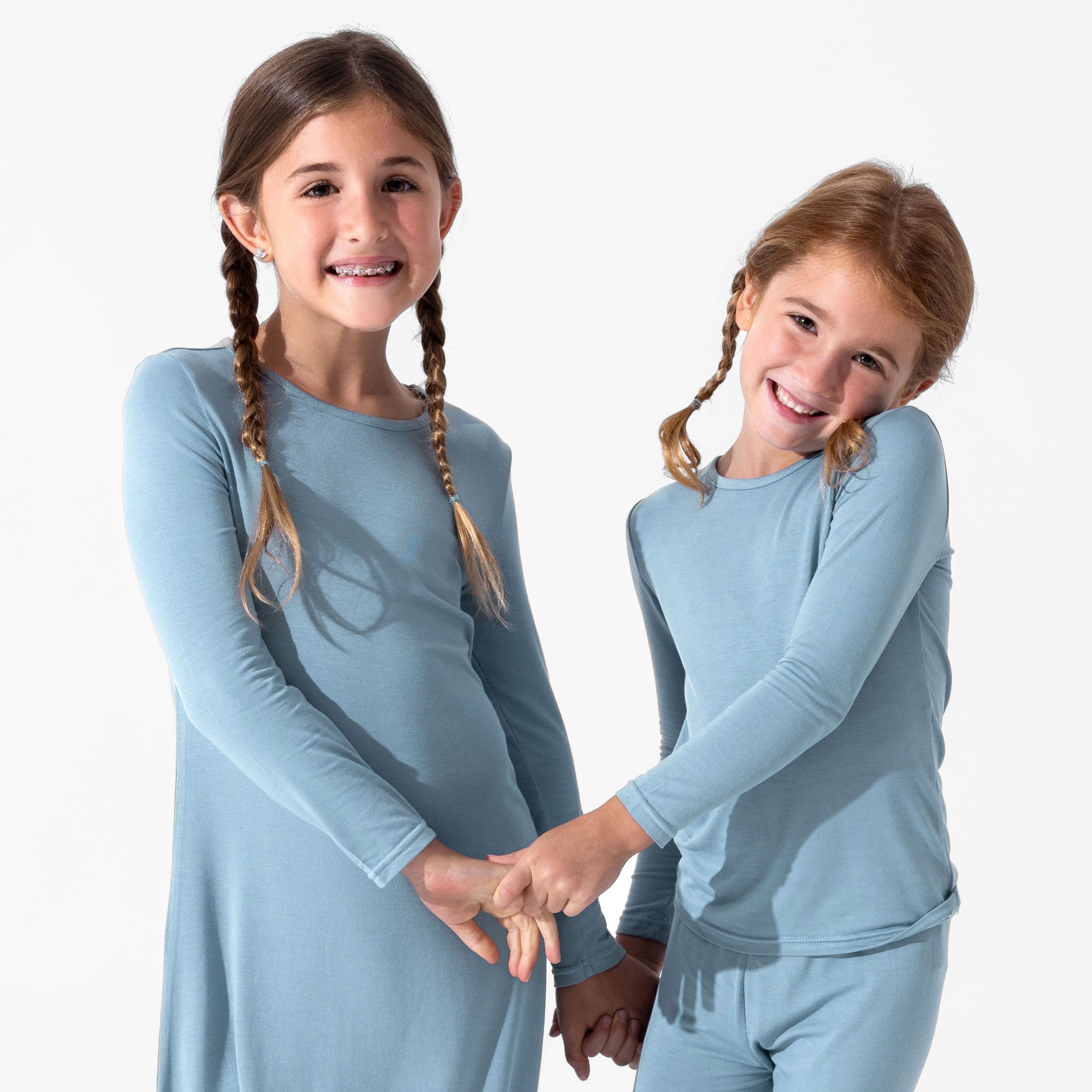 Oasis Teal Bamboo Kids Pajamas