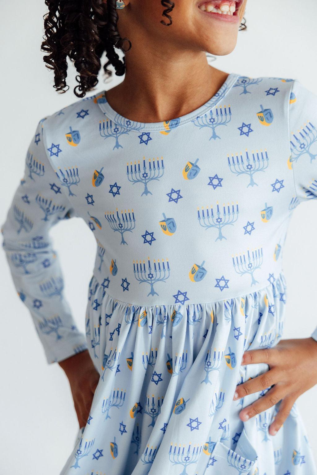 Dreidel Darling L/s Pocket Twirl Dress